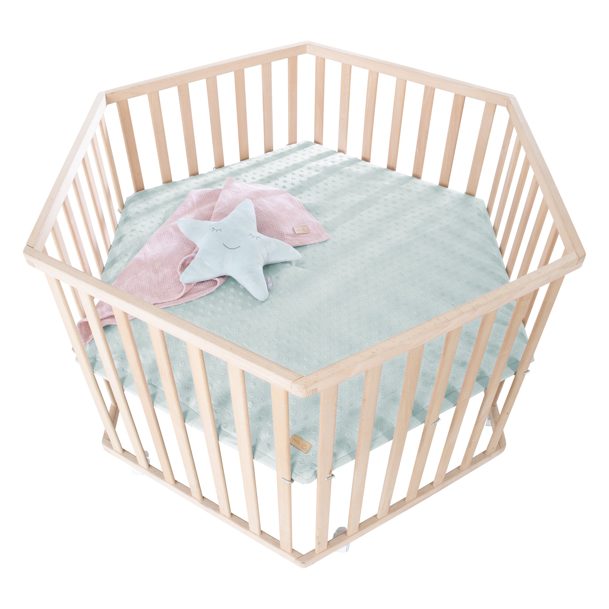 Roba 0232NAG240 Laufgitter 6-eckig Lil Planet grün Bio Buche natur - Bild 3 Roba 0232NAG240 Laufgitter 6-eckig Lil Planet grün Bio Buche natur - Produktbild 3