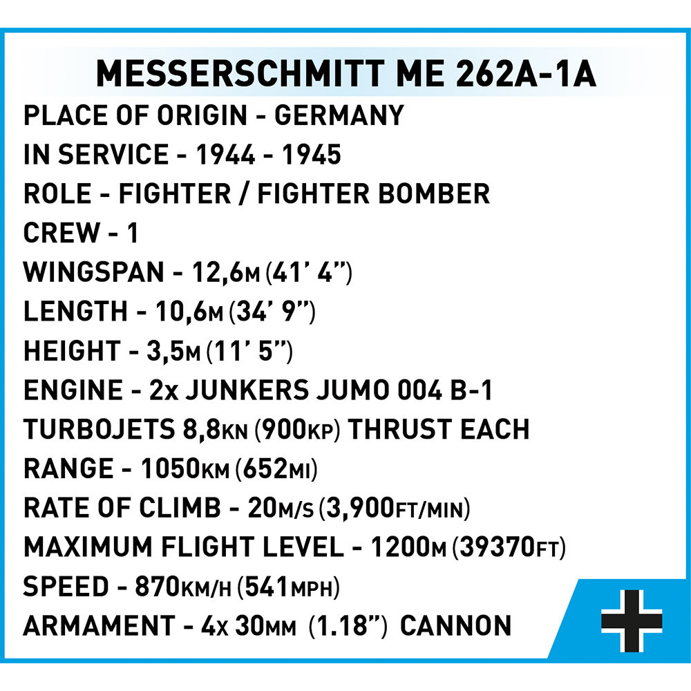 COBI 5721 - Messerschmitt ME 262A 1A SCALE 1:32 - Bild 14 COBI 5721 - Messerschmitt ME 262A 1A SCALE 1:32 - Bild 14