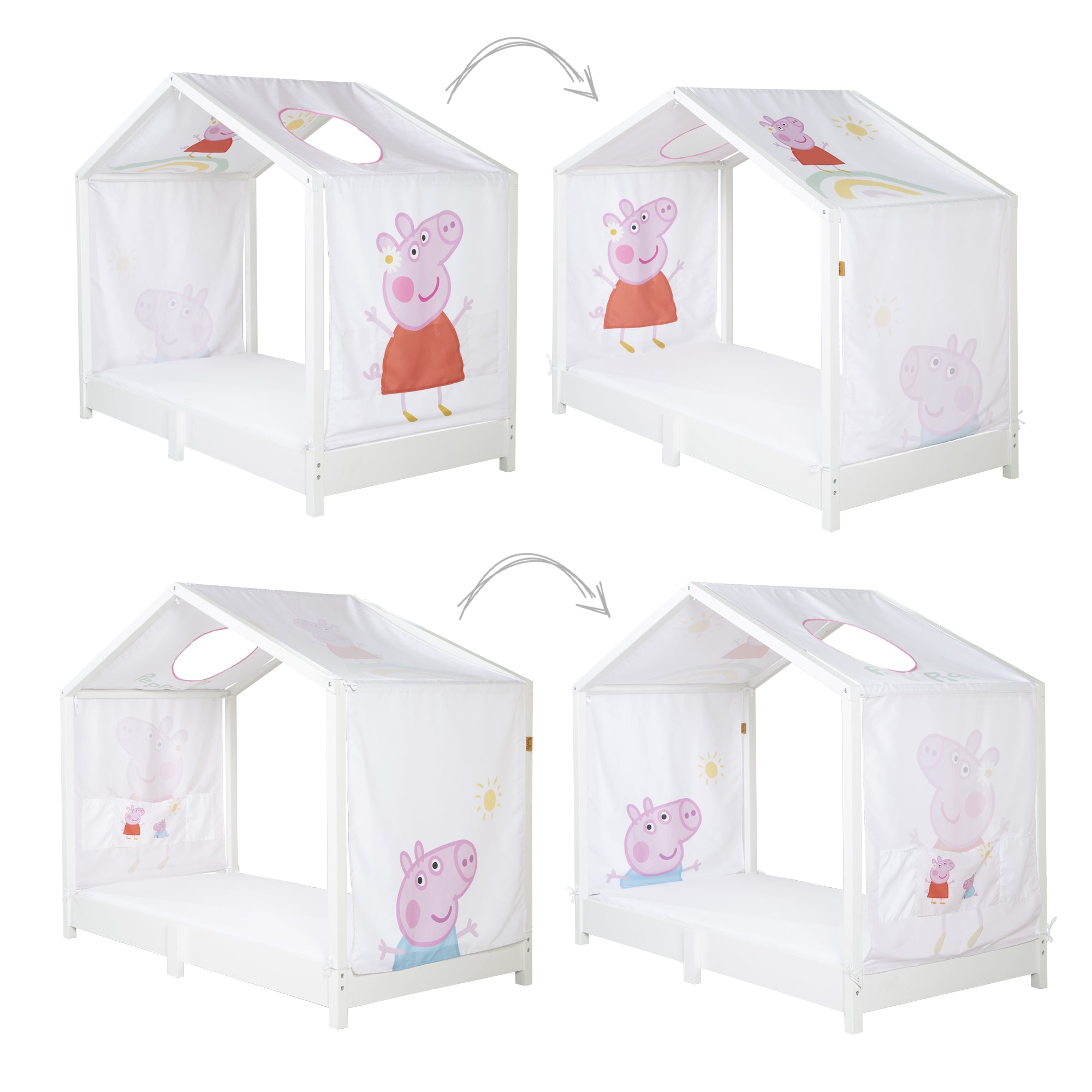 Roba 0287PP1 Hausbettbezug 70x140 cm Peppa Pig weiß – Bettenzubehör - Bild 5 Roba 0287PP1 Hausbettbezug 70x140 cm Peppa Pig weiß – Bettenzubehör - Produktbild 5