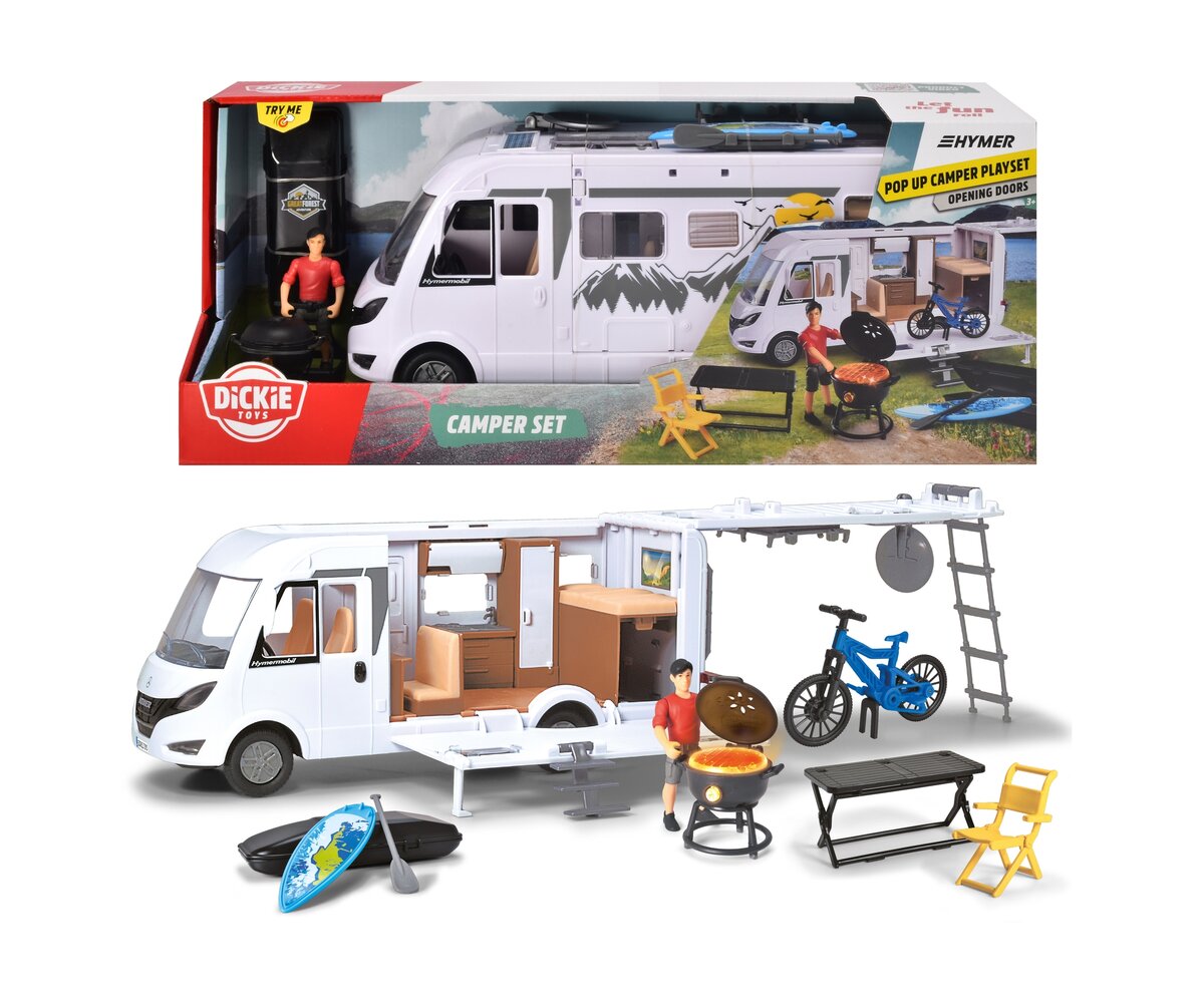 Lieferwagen, Wohnwagen, Person, Stuhl, Fahrrad