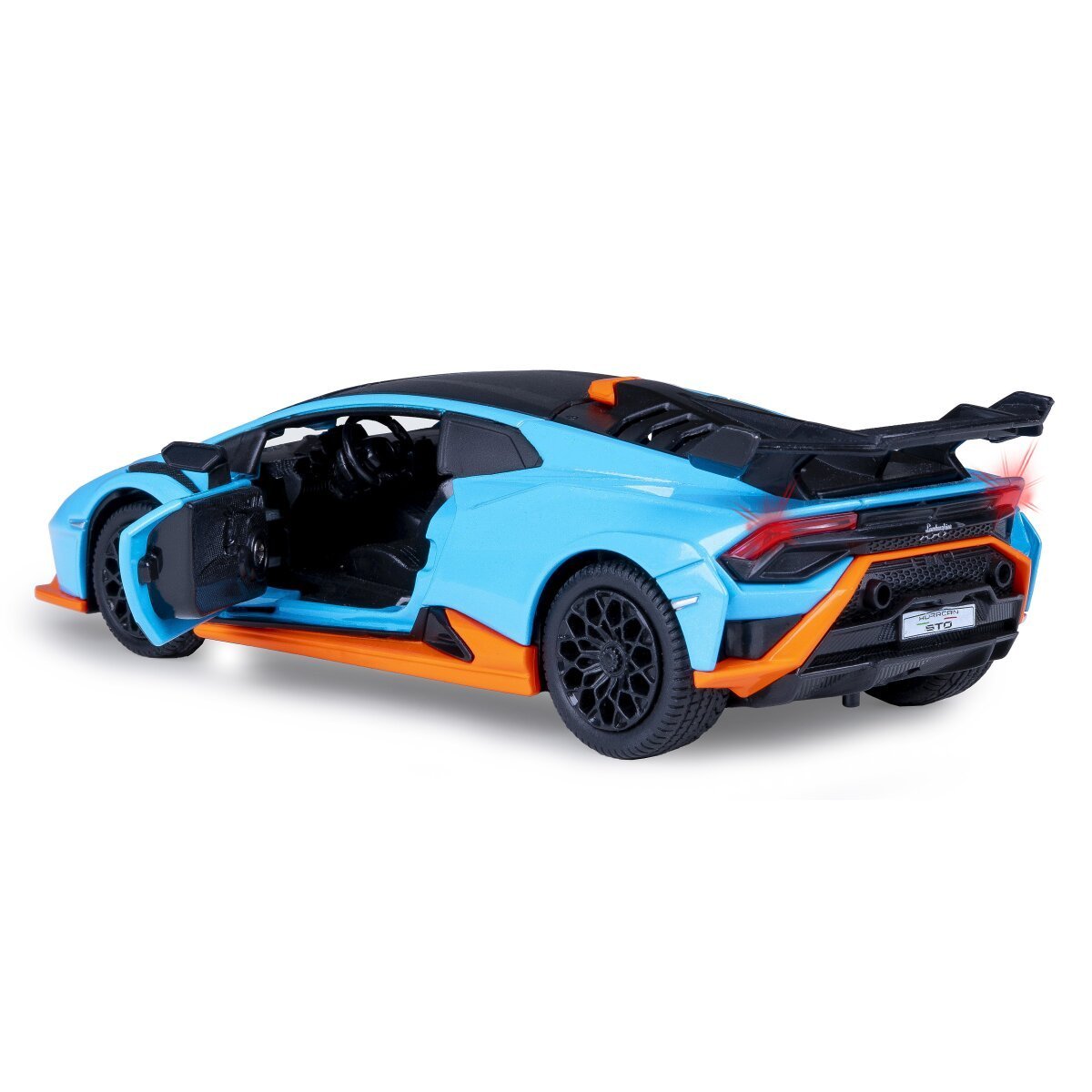 JAMARA Lamborghini Huracán STO Diecast 1:32 blau inkl. Knopfzellen ab 3 Jahren