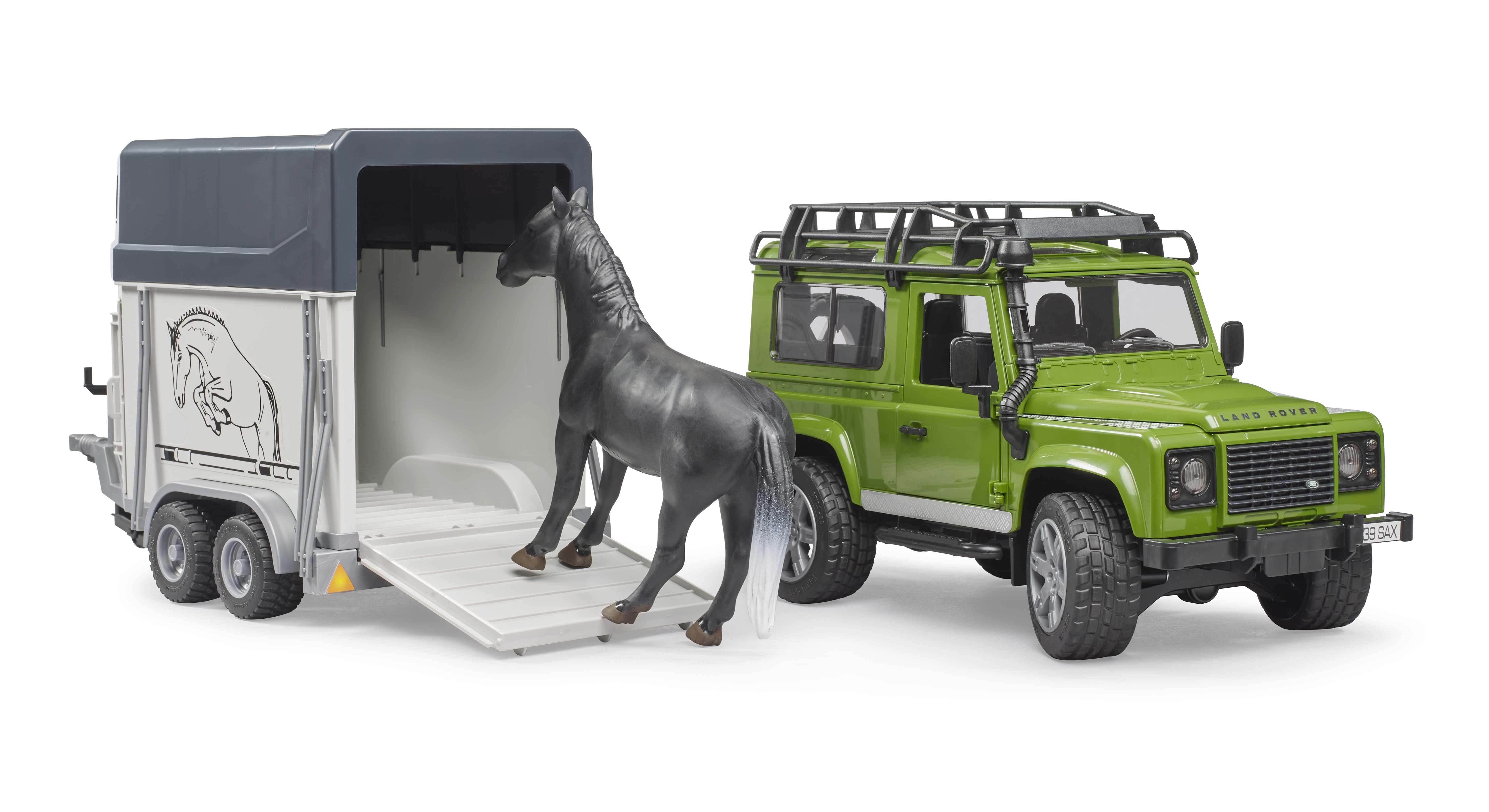 BRUDER 02592 - Land Rover Defender mit Pferdeanhänger Inkl. 1 Pferd - Bild 2 BRUDER 02592 - Land Rover Defender mit Pferdeanhänger Inkl. 1 Pferd - Bild 2