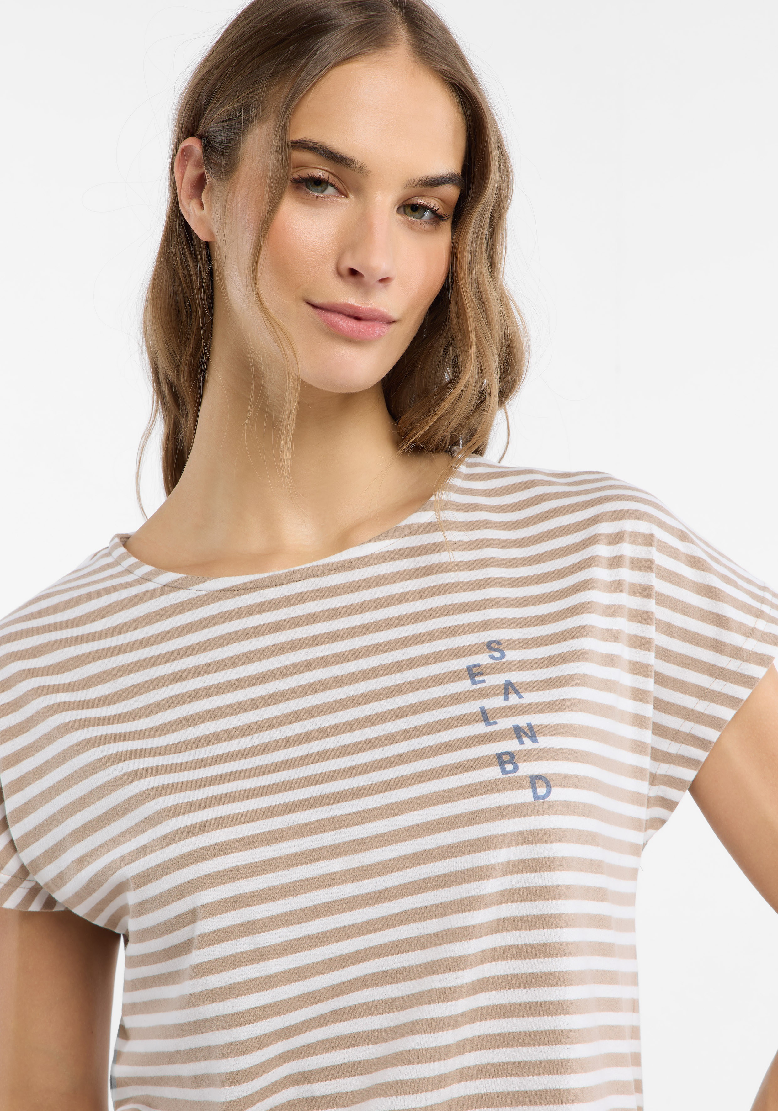 ELBSAND T-SHIRT, SELMA, BEIGE/WEIß von Elbsand bei Conquest. Artikel ELB 70691/0004.