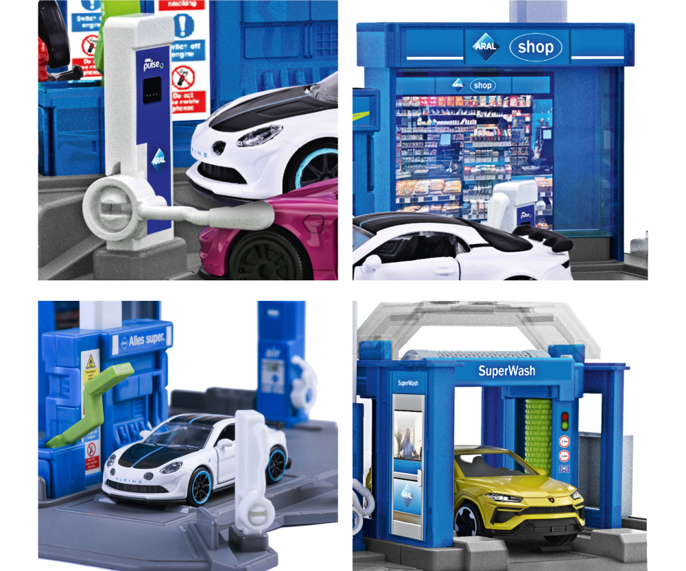 Majorette Petrol Station Aral + 1 Vehicle