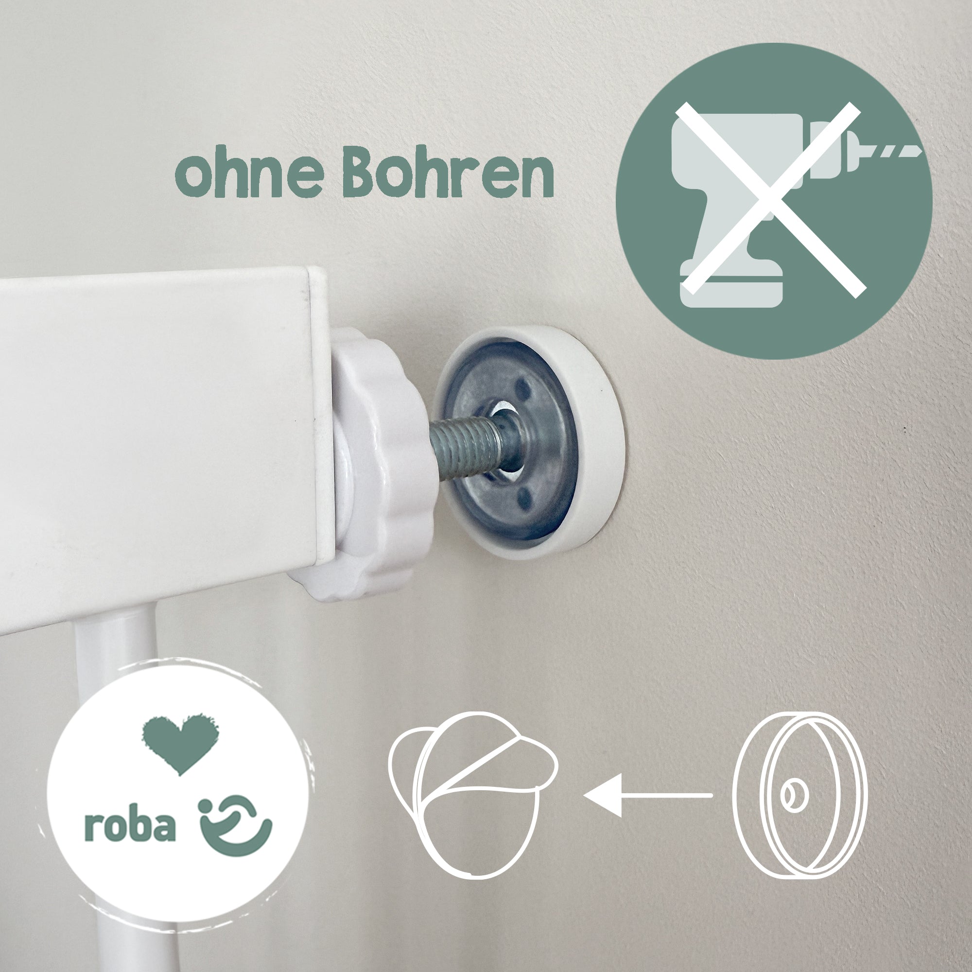 Roba 215047WE Türschutzgitter Metall weiß - Bild 14 Roba 215047WE Türschutzgitter Metall weiß - Produktbild 14