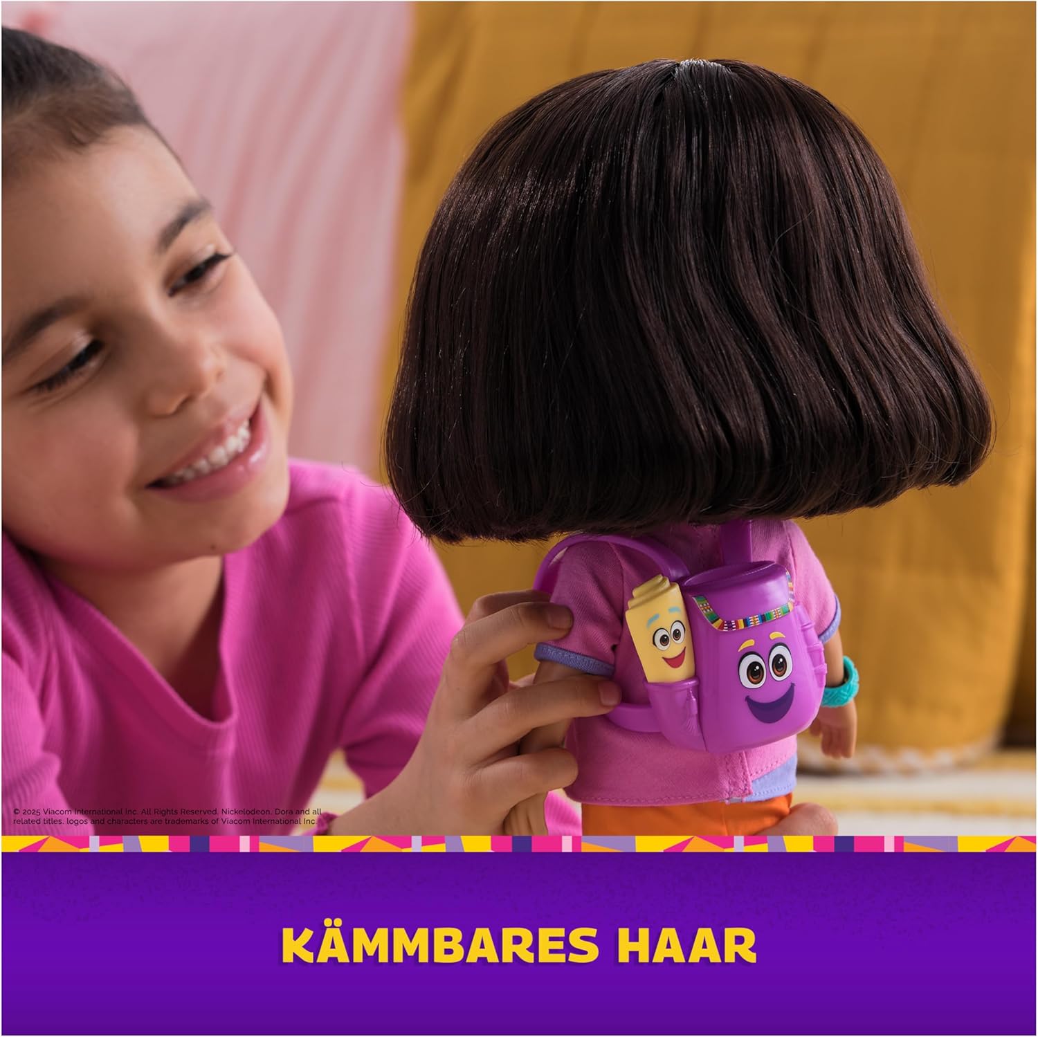 Dora the Explorer Best Friend Puppe von Spin Master Dora the Explorer Best Friend Puppe Weiche Stoffpuppe mit braunen Haaren, rosa Oberteil und orangefarbener Hose