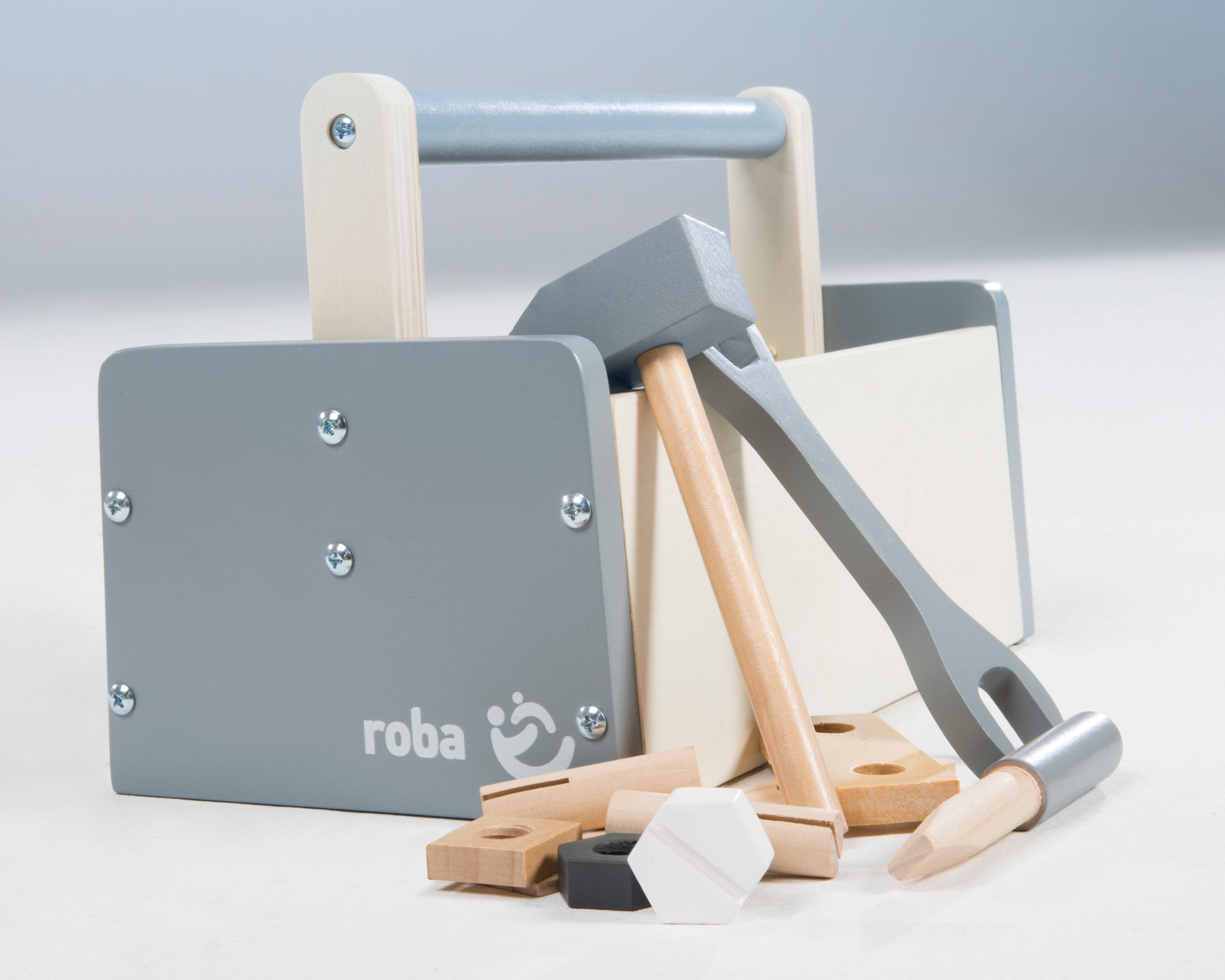 Roba 97212 Werkzeugkiste mit Zubehör natur lackiert – Rollenspiel - Bild 2 Roba 97212 Werkzeugkiste mit Zubehör natur lackiert – Rollenspiel - Produktbild 2