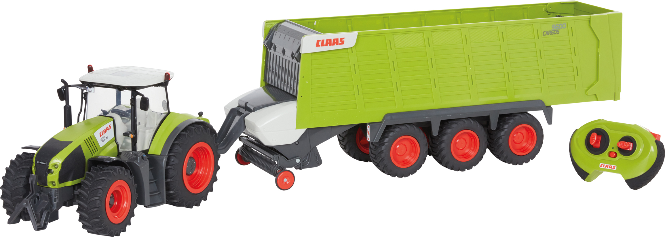 RC CLAAS AXION 870 + CARGOS 9600 1:16, Traktor und Anhänger, 2,4 GHz, 104 cm, volle Lenkund Fahrfunktion, Batterien Traktor, Transport, Fahrzeug, Bulldozer, Maschine