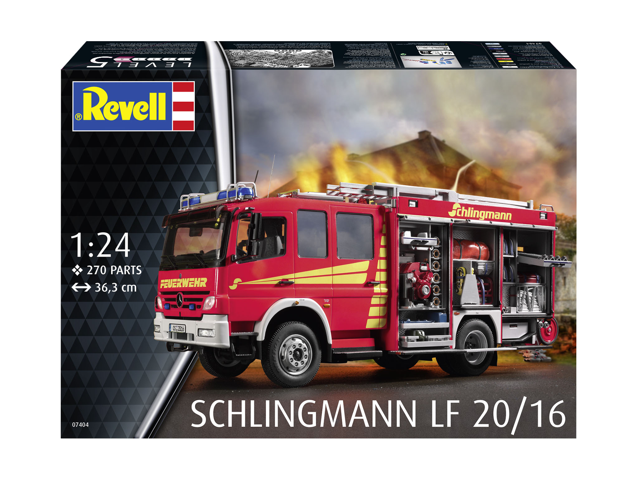 Revell 07404 Schlingmann LF 20/16 Modellbausatz Transport, Fahrzeug, LKW, Feuerwehrauto