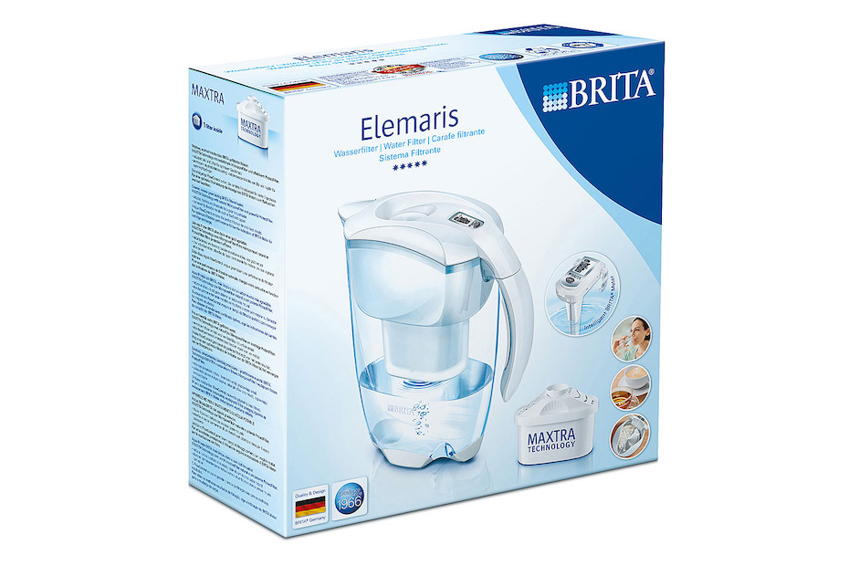 BRITA Wasserfilter „Elemaris Cool“ - 2,4 l, Weiß, inkl. 1× MAXTRA Kartusche Kanne, Wasserkrug, Person
