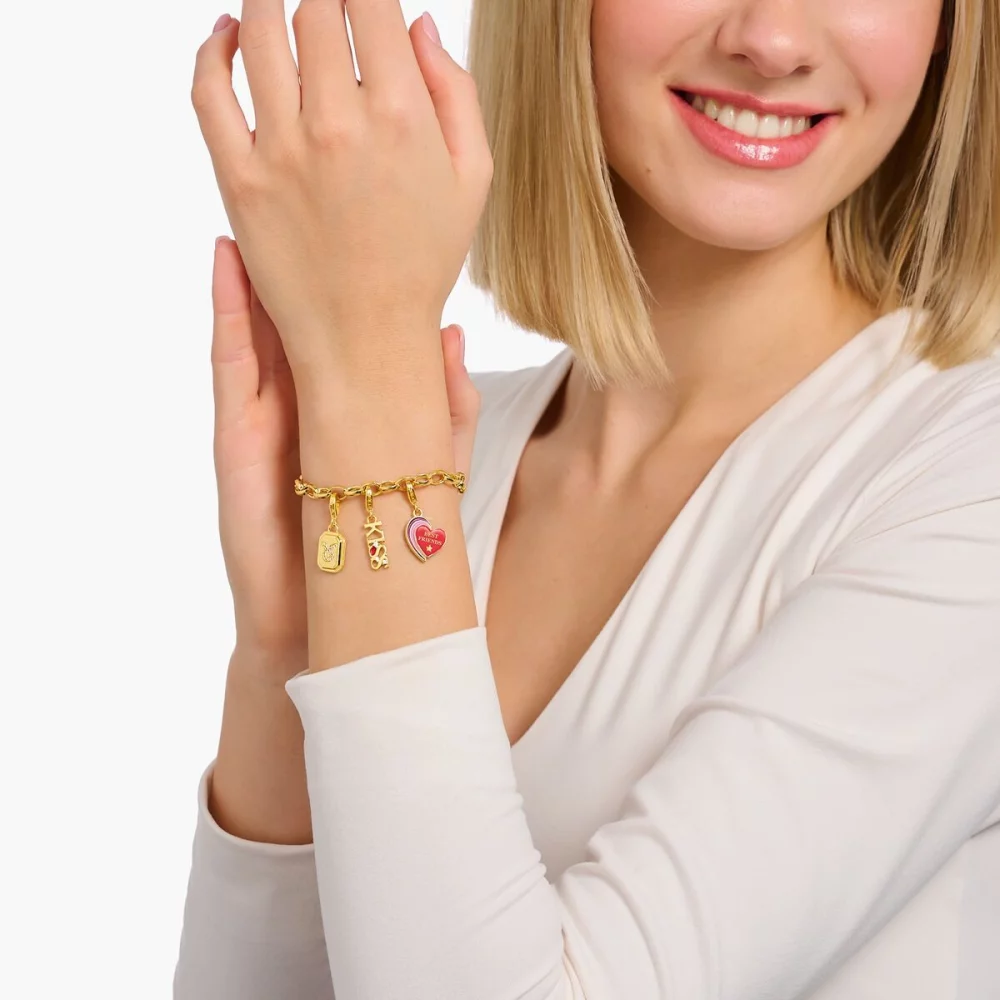 Thomas Sabo Anhänger Charm-Club Mit Steine Kiss Gold 2067-565-10 Thomas Sabo Anhänger Charm-Club Mit Steine Kiss Gold 2067-565-10