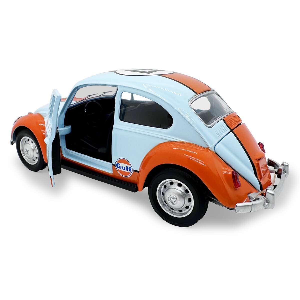 JAMARA Volkswagen Classical Beetle 1967 Diecast 1:28 hellblau inkl. Knopfzellen ab 3 Jahren