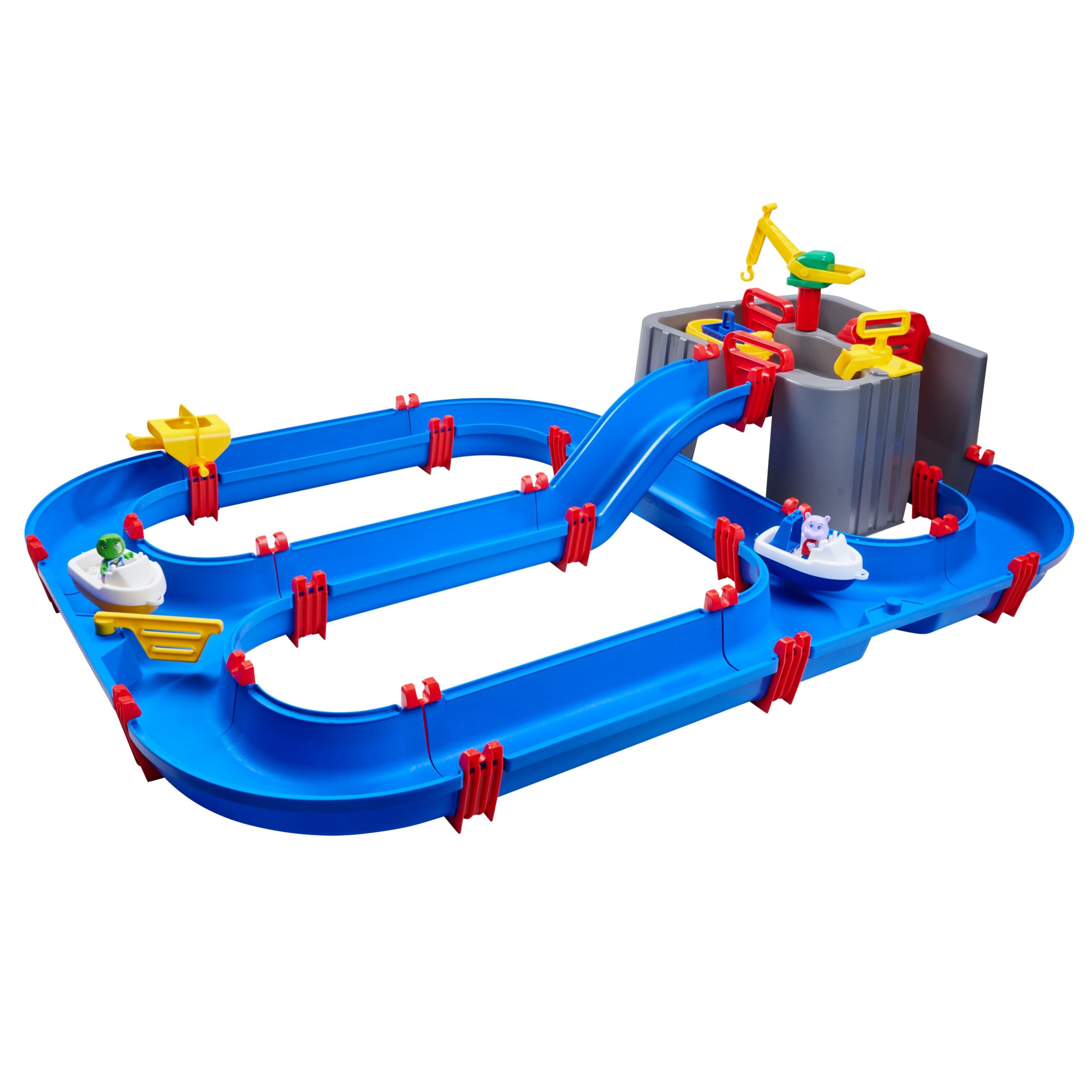 Aquaplay Wasserspielset Harbour - Interaktive Wasserwelt Mit Kran & Schleusen 8700001543 Planierraupe, Maschine
