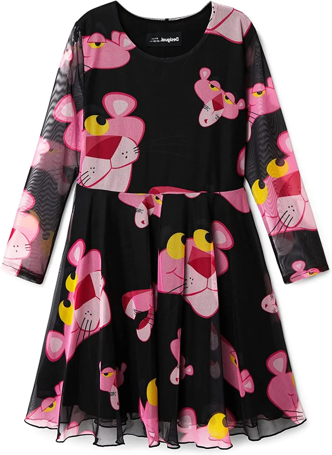 Desigual Mädchen Kleid - Schwarz mit Pink-Panther-Motiv 22WGVK162000/9