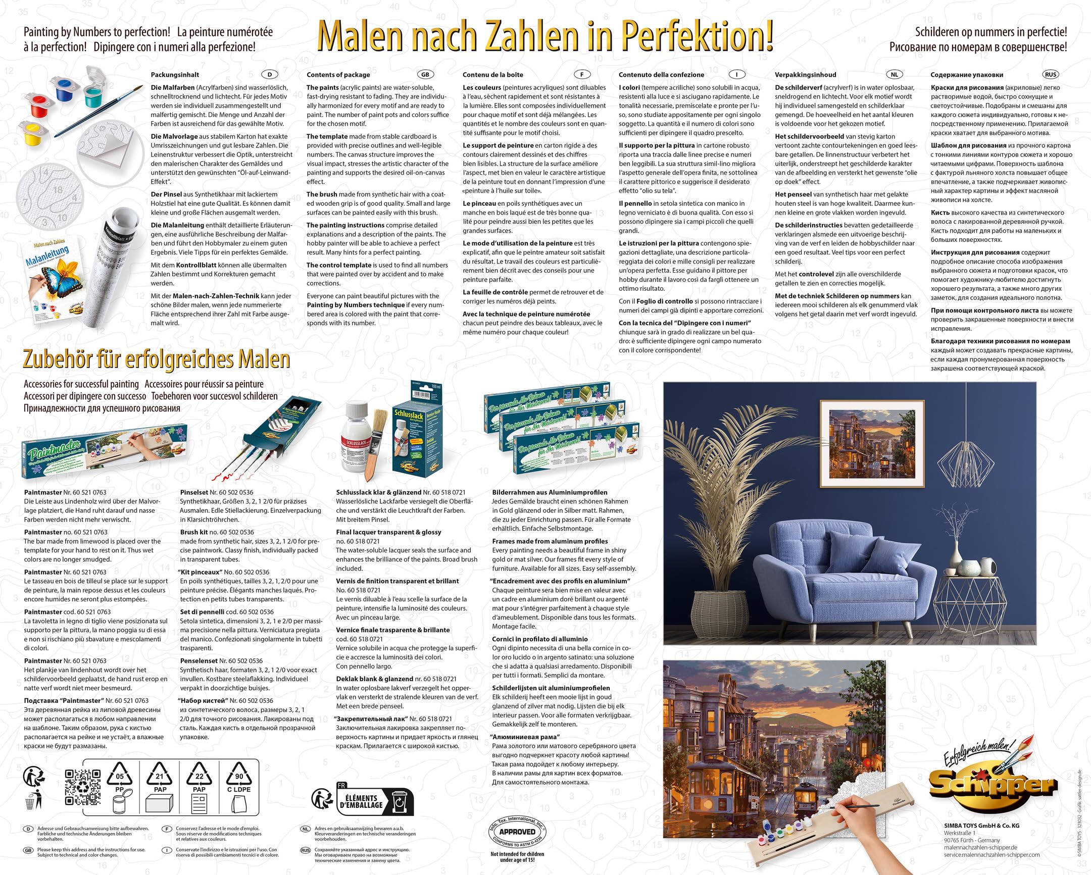 Schipper Mnz - Abendstimmung In San Francisco - Malset Mit Urbaner Abendromantik 609130896 Werbung, Plakat, Seite, Text, Couch