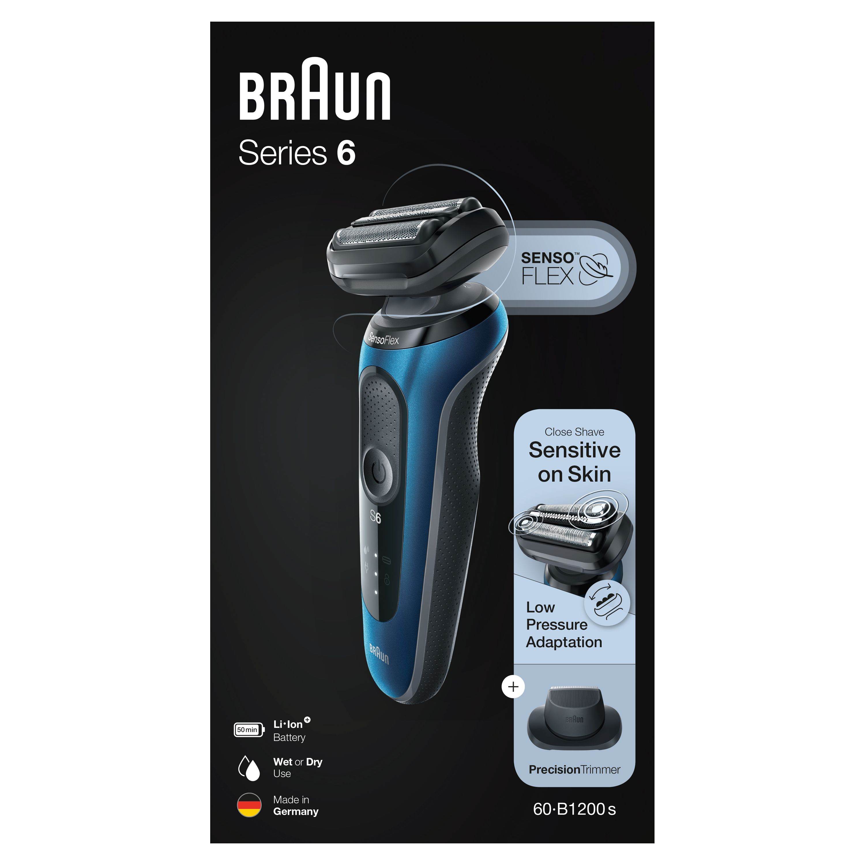 Braun Elektrorasierer Series 6 60-B1200s für Männer Braun Elektrorasierer Series 6 60-B1200s für Männer