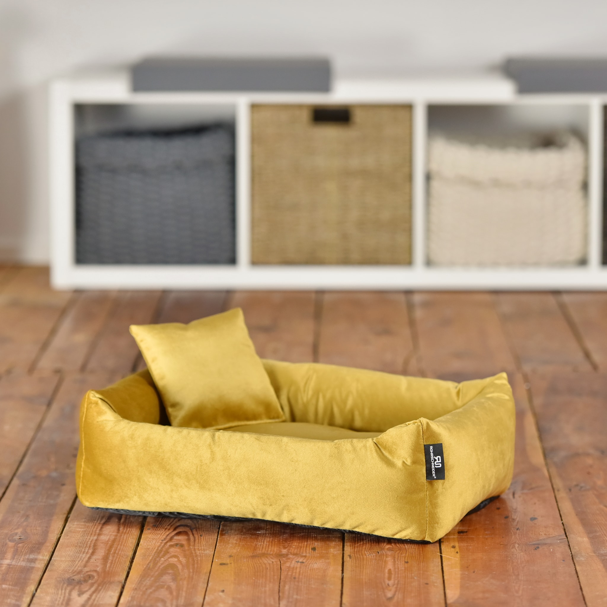 Rohrschneider – RS 22241 – Kuschelsofa Samt senf Gr.3 – Senf – Haustiermöbel