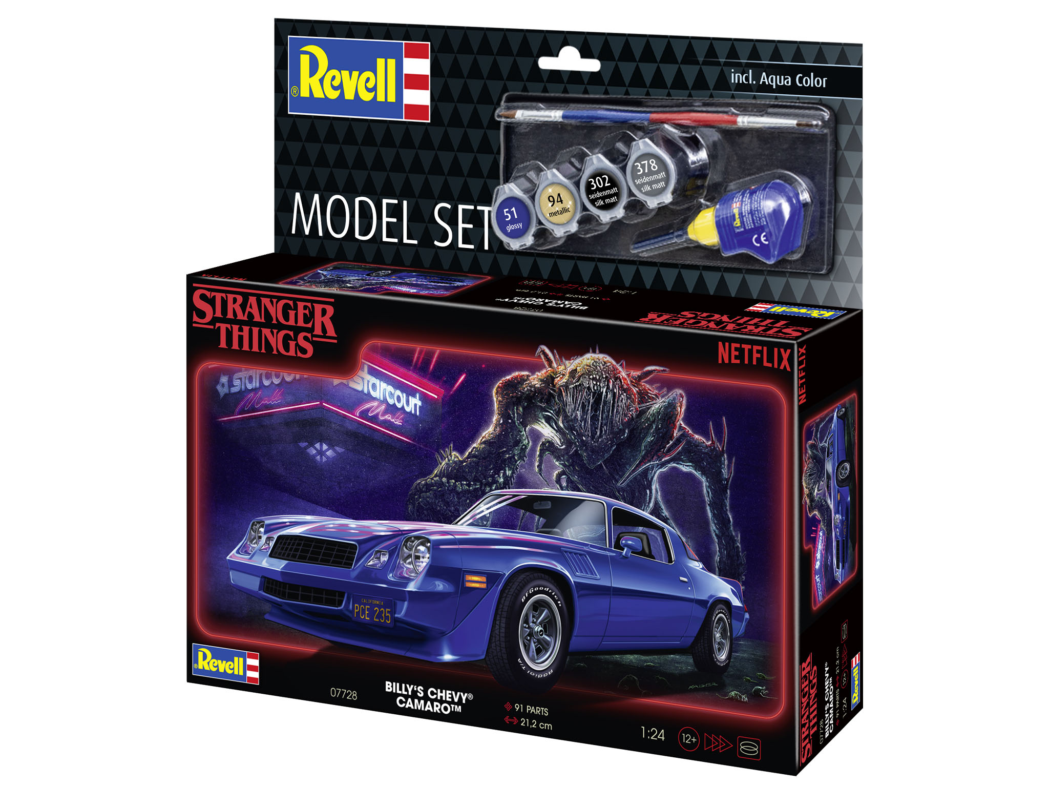 Revell 67728 Model Set Stranger Things - Billy's Chevy Camaro Z/28 Sprach, Leichtmetallfelge, Auto, Rad, Coupé