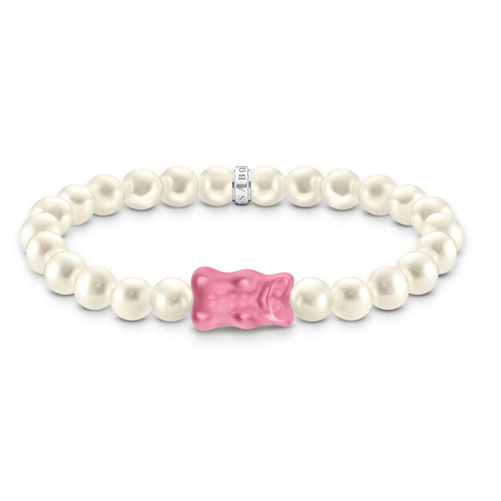 Thomas, Sabo, Armband, Perlen, Golbär, Länge, 17, Cm, Perle, Pink, Silber, A2154-082-9-L17