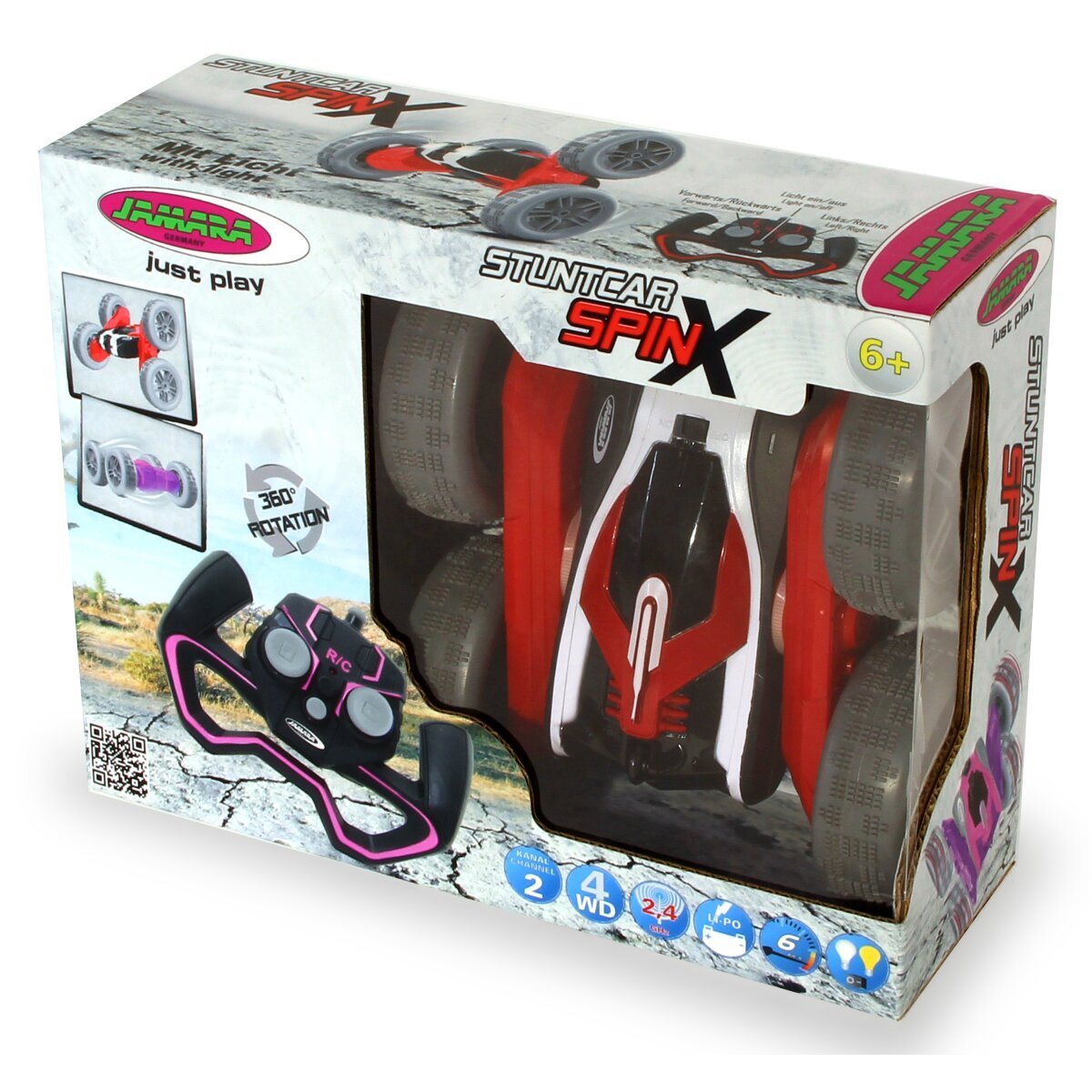 JAMARA SpinX Stuntcar rot-schwarz 2,4GHz ab 6 Jahren JAMARA SpinX Stuntcar rot-schwarz 2,4GHz ab 6 Jahren