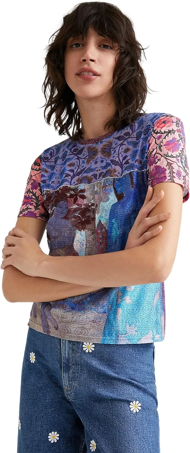 Desigual Damen T-Shirt „Orana Gauguin“ - Mehrfarbig 22SWTKAG GR. XL