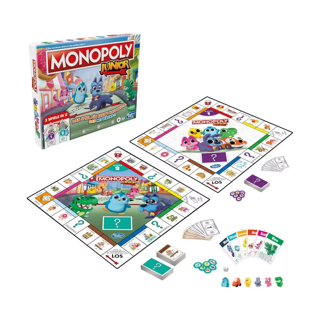 Monopoly Junior 2 Games In 1 F8562100 Monopoly, Junior, 2, Games, In, 1, F8562100