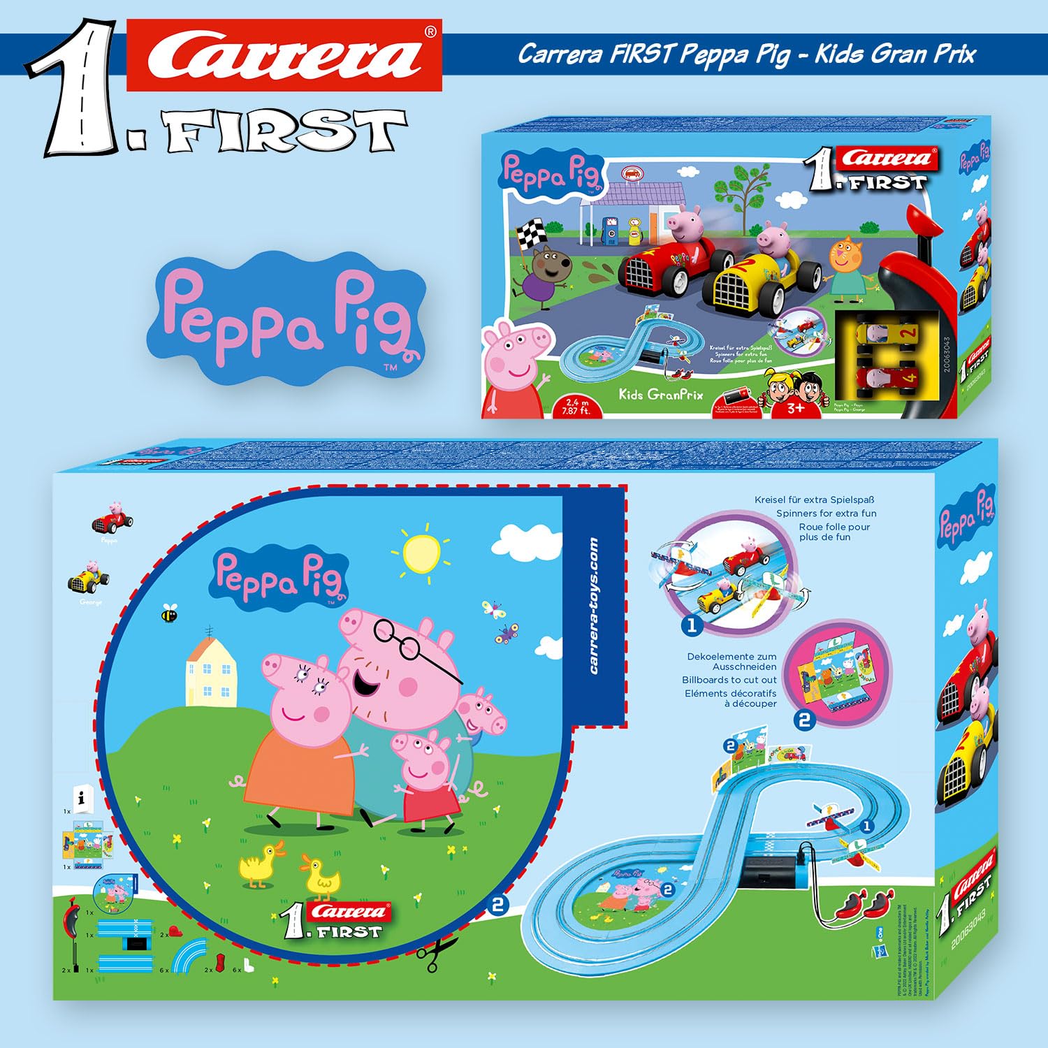 Carrera FIRST Peppa Pig Kids GranPrix Rennbahn ab 3 Jahren 20063043