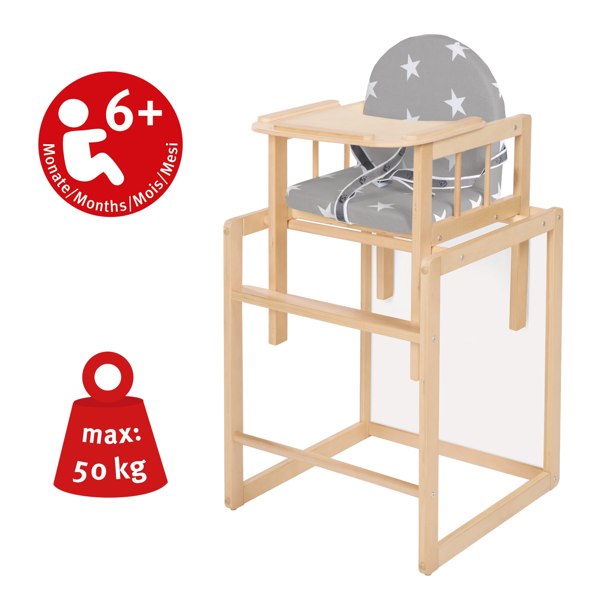 Roba 7512F190 Kombihochstuhl Little Stars natur lackiert - Produktbild 6