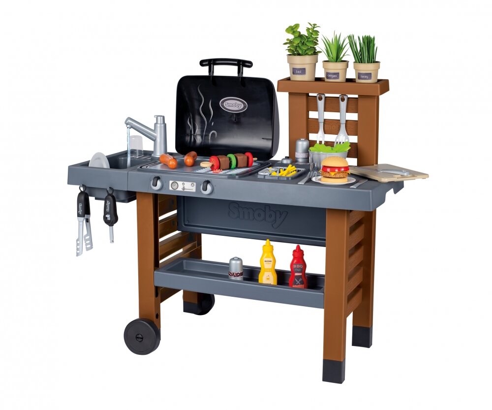 Smoby Outdoor Gartenküche Smoby, Outdoor, Gartenküche, Bbq, Burger, Tabelle, Pflanze, Gabel