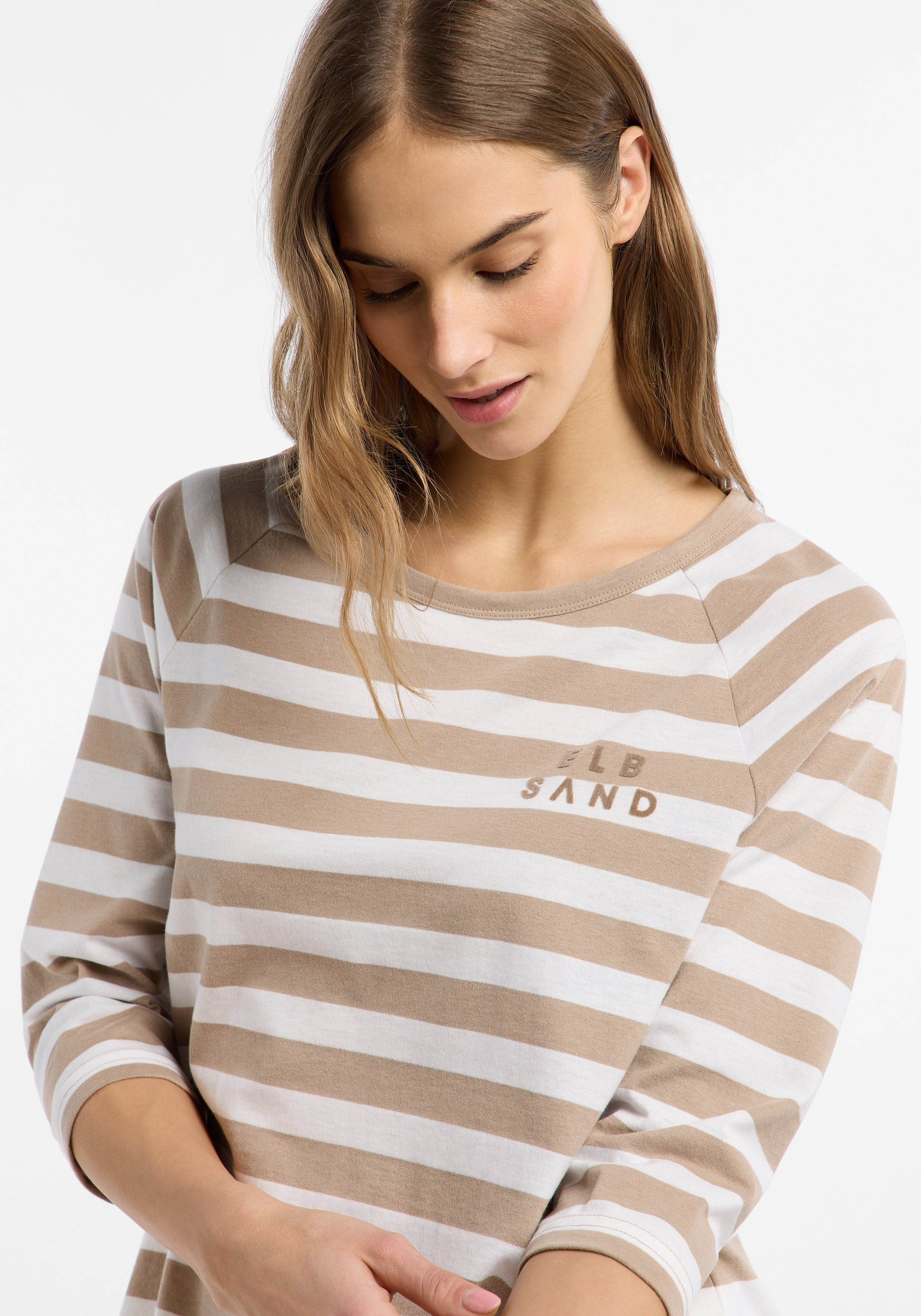 ELBSAND 3/4 SHIRT, CELIN, BEIGE/WEIß von Elbsand bei Conquest. Artikel ELB 70742/0011.