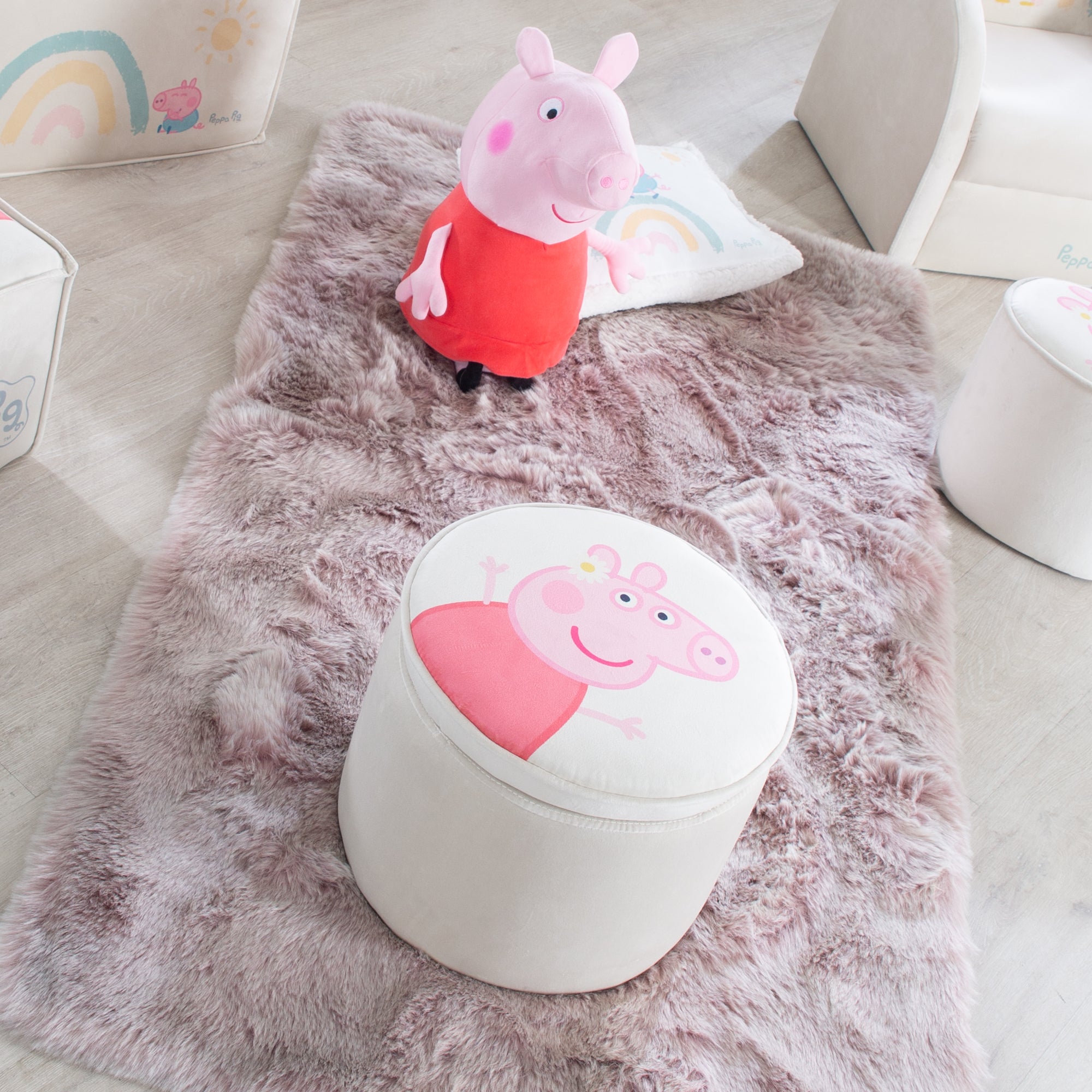 Roba 450142PP1 Kinderhocker rund Peppa Pig beige – Spielmöbel - Bild 6 Roba 450142PP1 Kinderhocker rund Peppa Pig beige – Spielmöbel - Produktbild 6