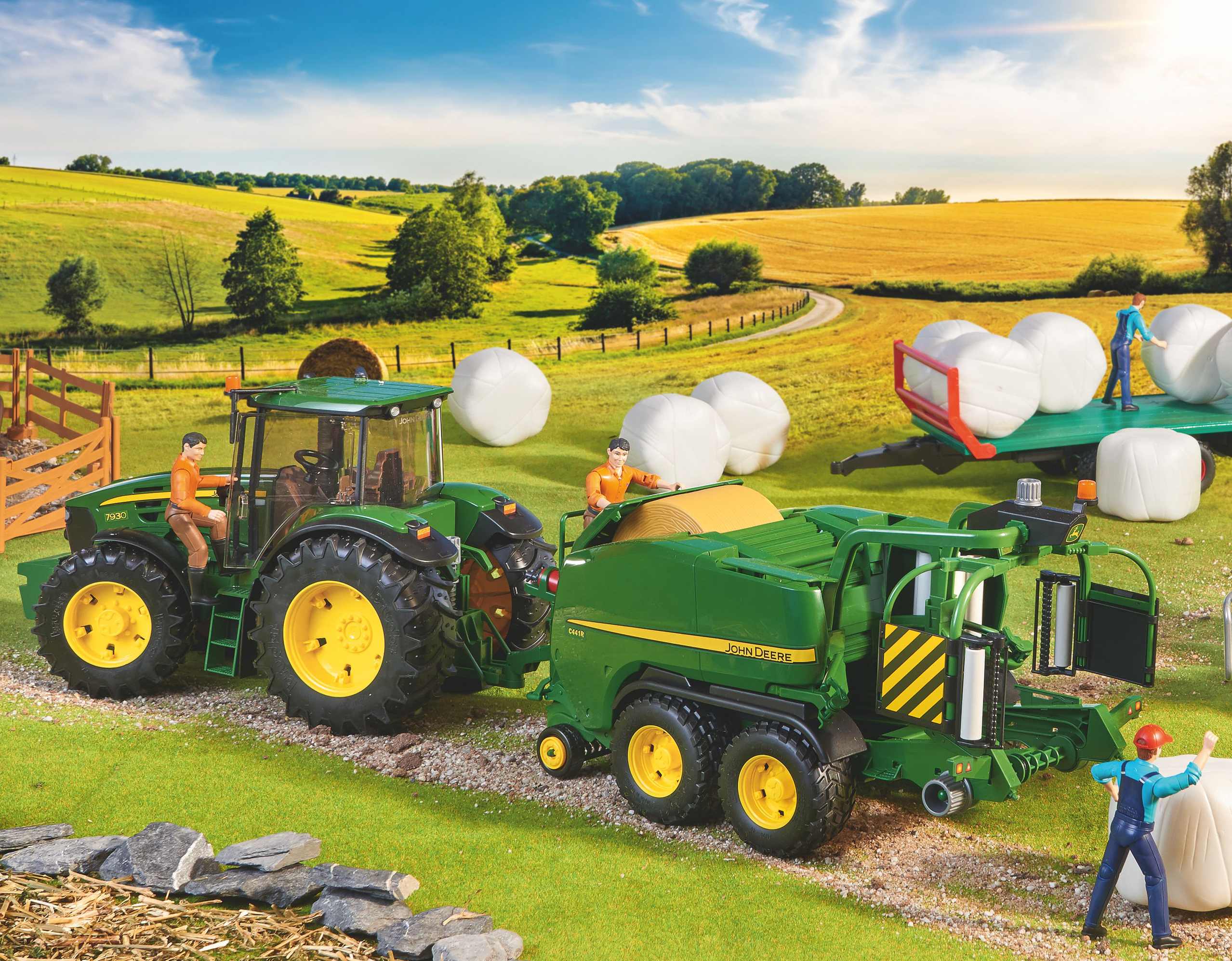 BRUDER 02032 - John Deere Rundballen-Presswickelkombination C441R - Bild 6