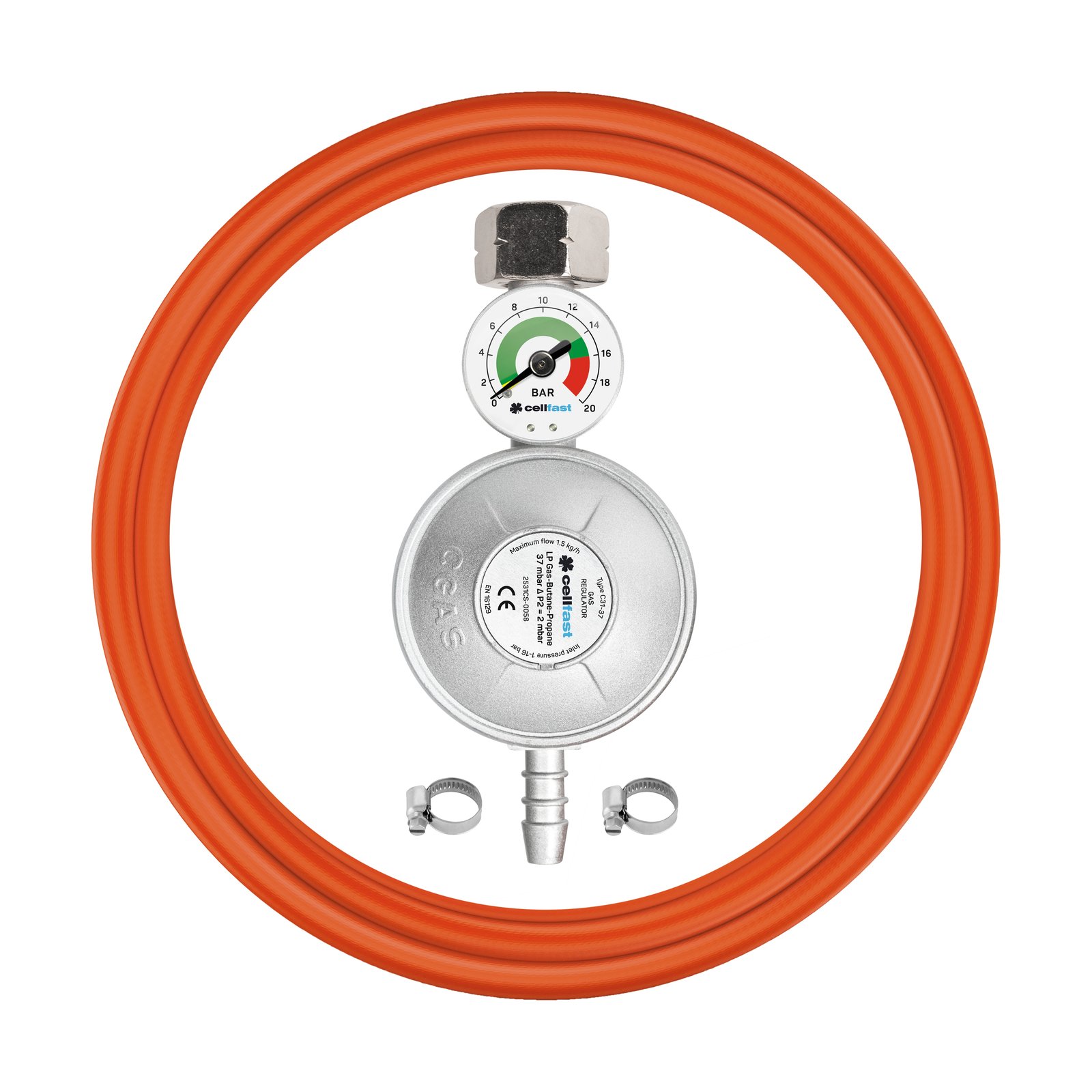 Cellfast Propan-Butan Anschlussset mit Manometer Cellfast Propan-Butan Anschlussset mit Manometer