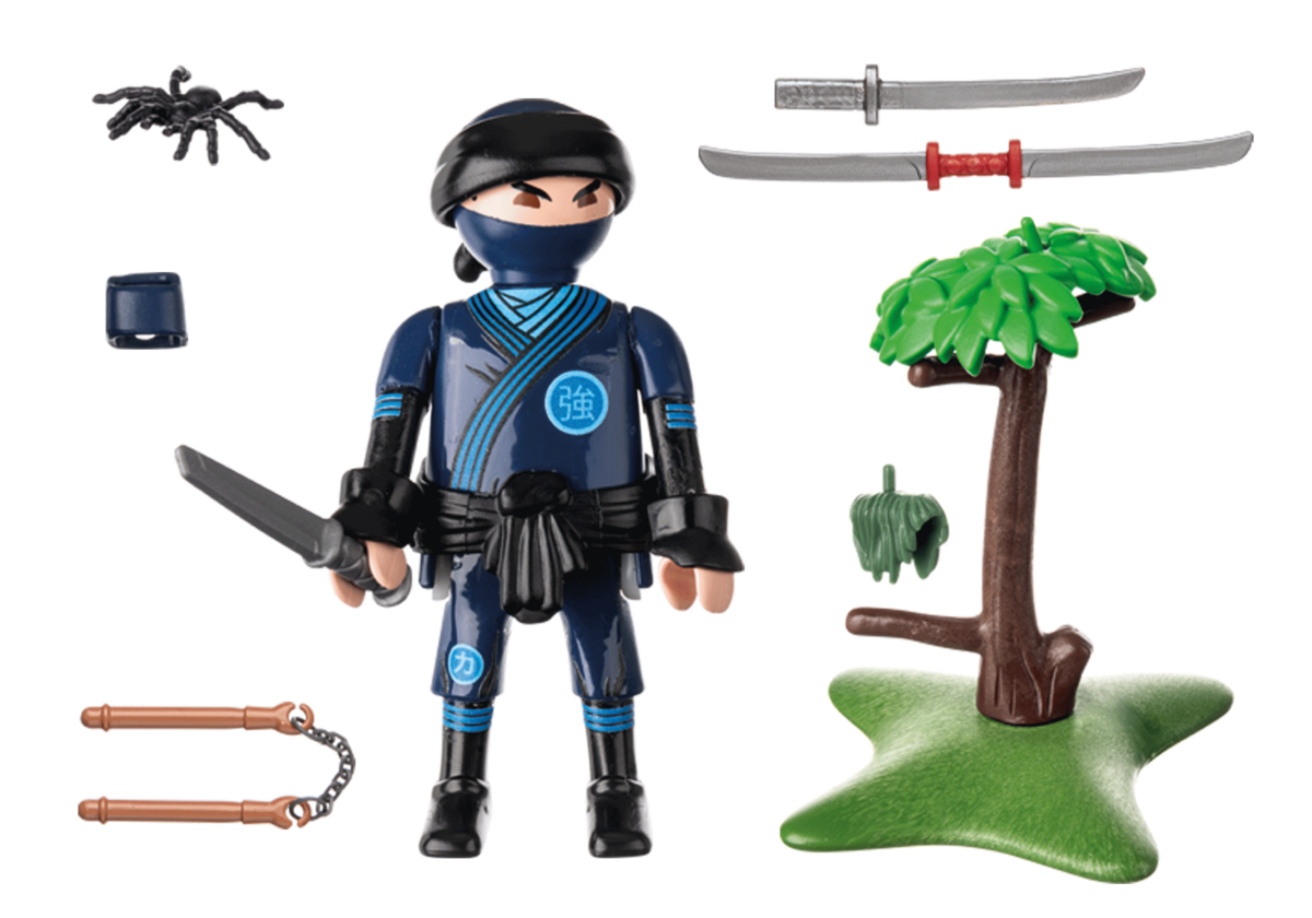 PLAYMOBIL 71481 Ninja mit Ausrüstung Spielzeug, Klinge, Dolch, Messer, Waffe