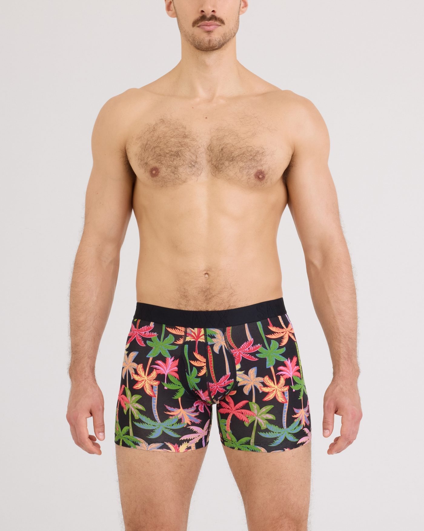 SAXX Boxershort DropTemp Cooling Cotton - Schwarz / Palmenprint SAXX Boxershort DropTemp Cooling Cotton - Schwarz / Palmenprint