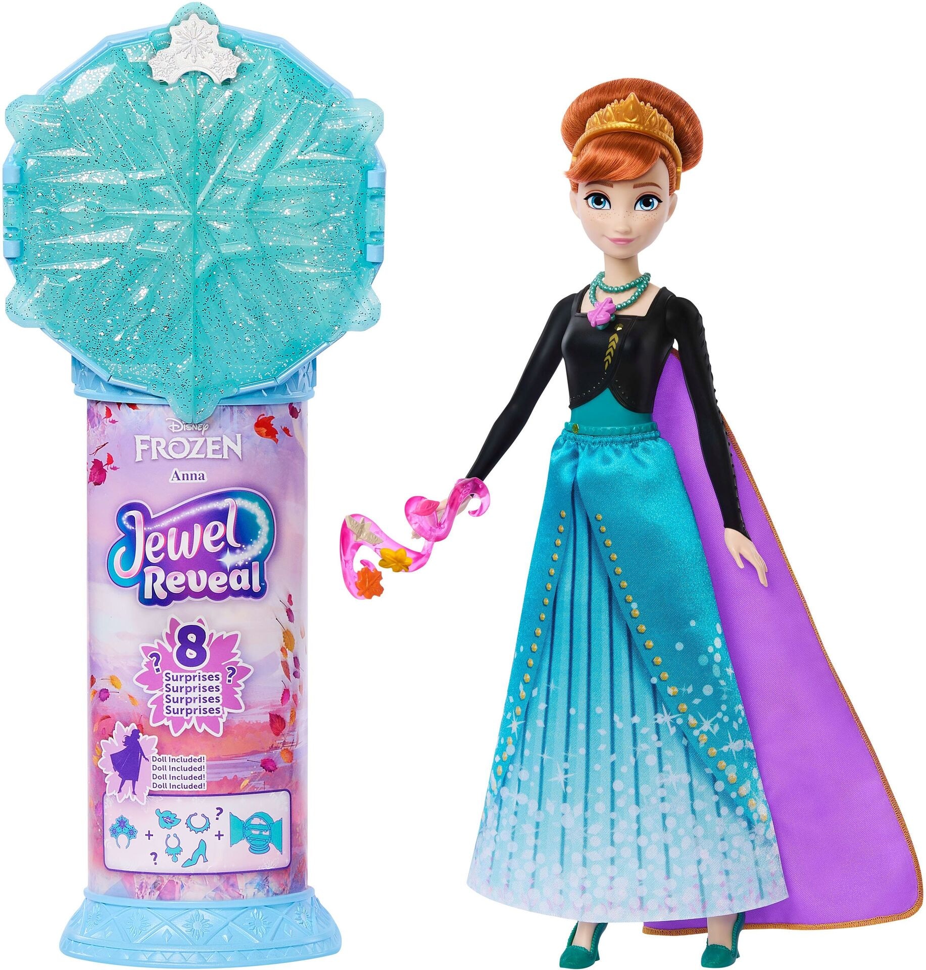 Disney Die Eiskönigin Juwel Reveal Anna Puppe - Mattel - MATTEL JJY37 Puppe - Mattel - Disney Die Eiskönigin Juwel Reveal Anna Puppe - Modell MATTEL JJY37