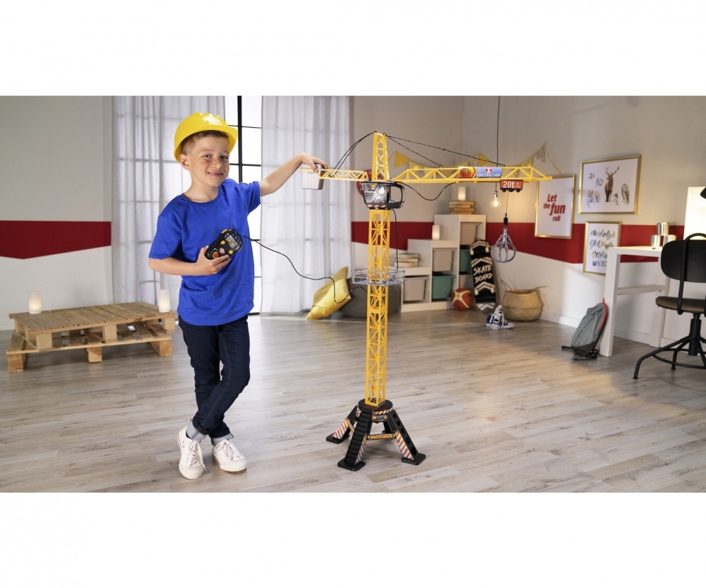 Dickie Toys Mega Crane 201139012 Innenarchitektur, Holz, Schutzhelm, Kind, Person