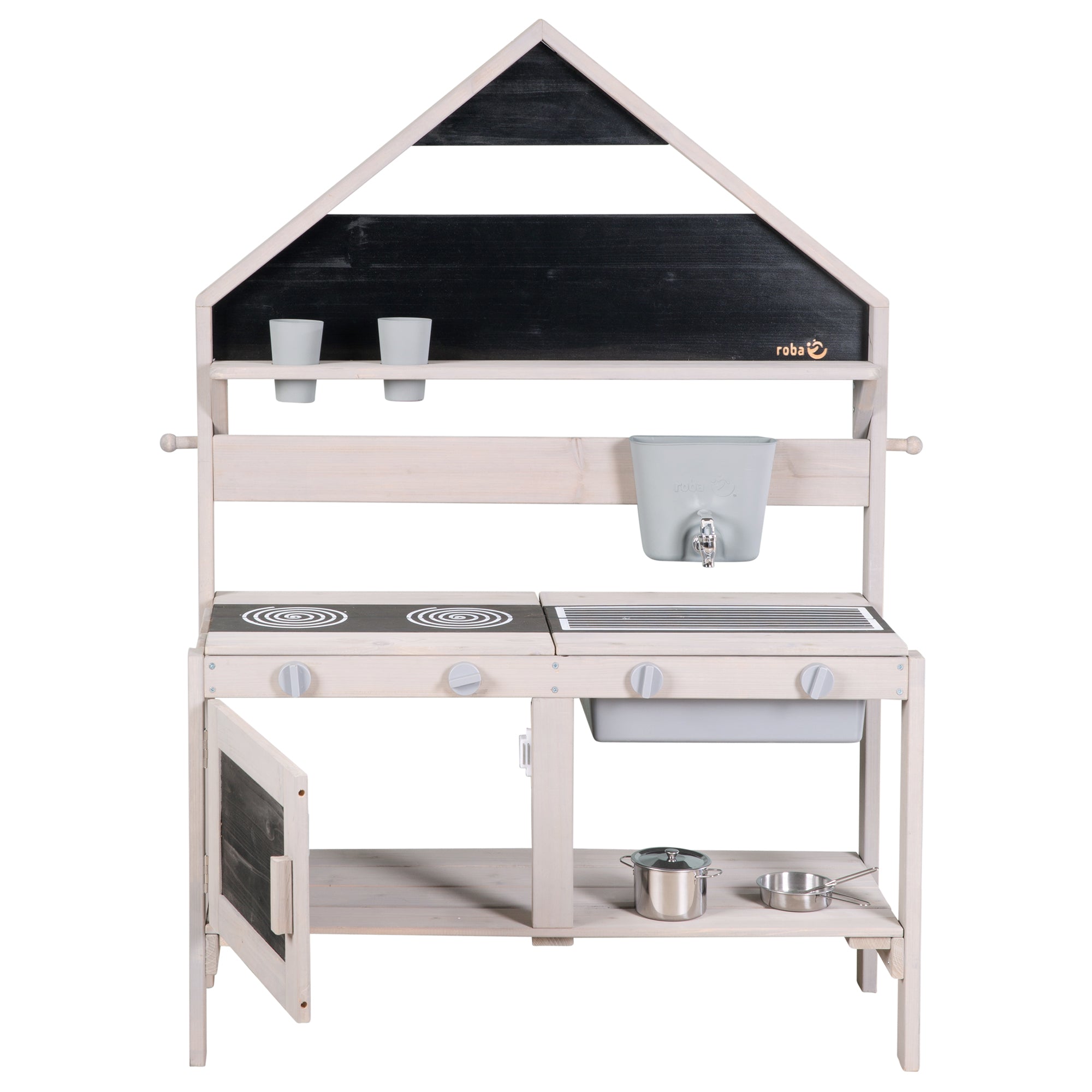 Roba 457004GAZU Outdoor Spiel- Matschküche Hausoptik grau – Outdoor FSC - Produktbild 10