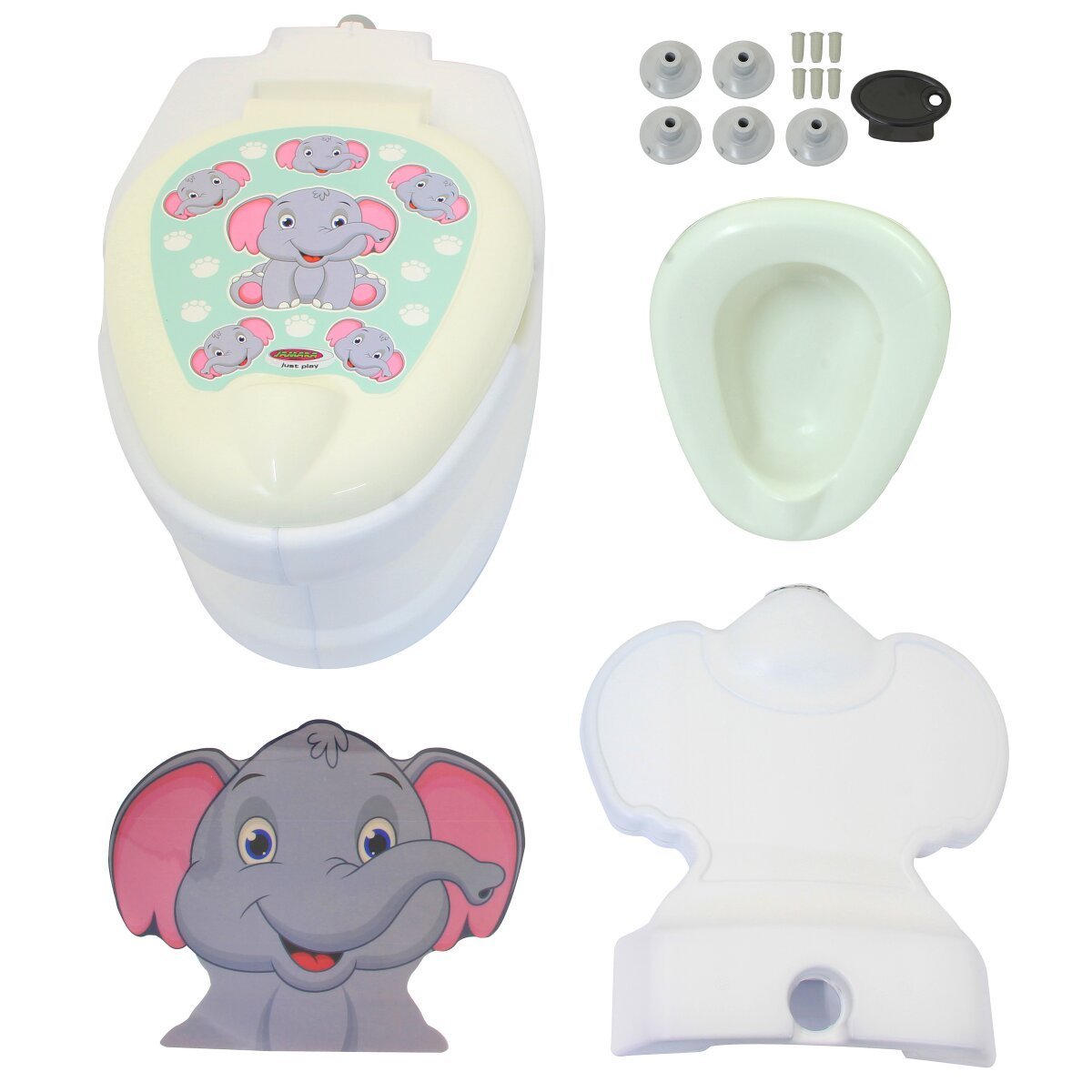JAMARA Meine kleine Toilette Elefant mit Spülsound und Toilettenpapierhalter ab 18 Monaten