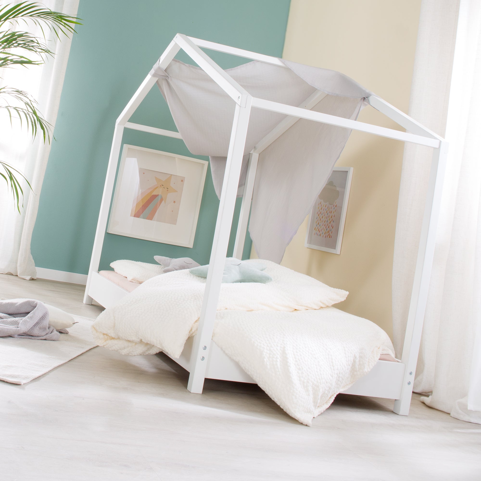 Roba 207024WE Bodenbett Komplettset 70x140 cm weiß – Hausbetten - Bild 6 Roba 207024WE Bodenbett Komplettset 70x140 cm weiß – Hausbetten - Produktbild 6