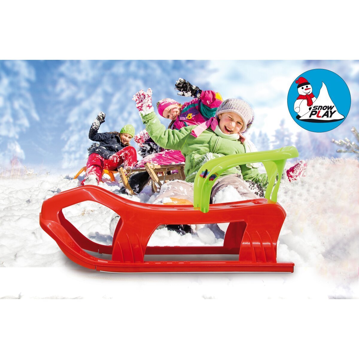 JAMARA Snow Play Schlitten Snow-Star 90cm rot mit Lehne ab 3 Jahren JAMARA Snow Play Schlitten Snow-Star 90cm rot mit Lehne ab 3 Jahren