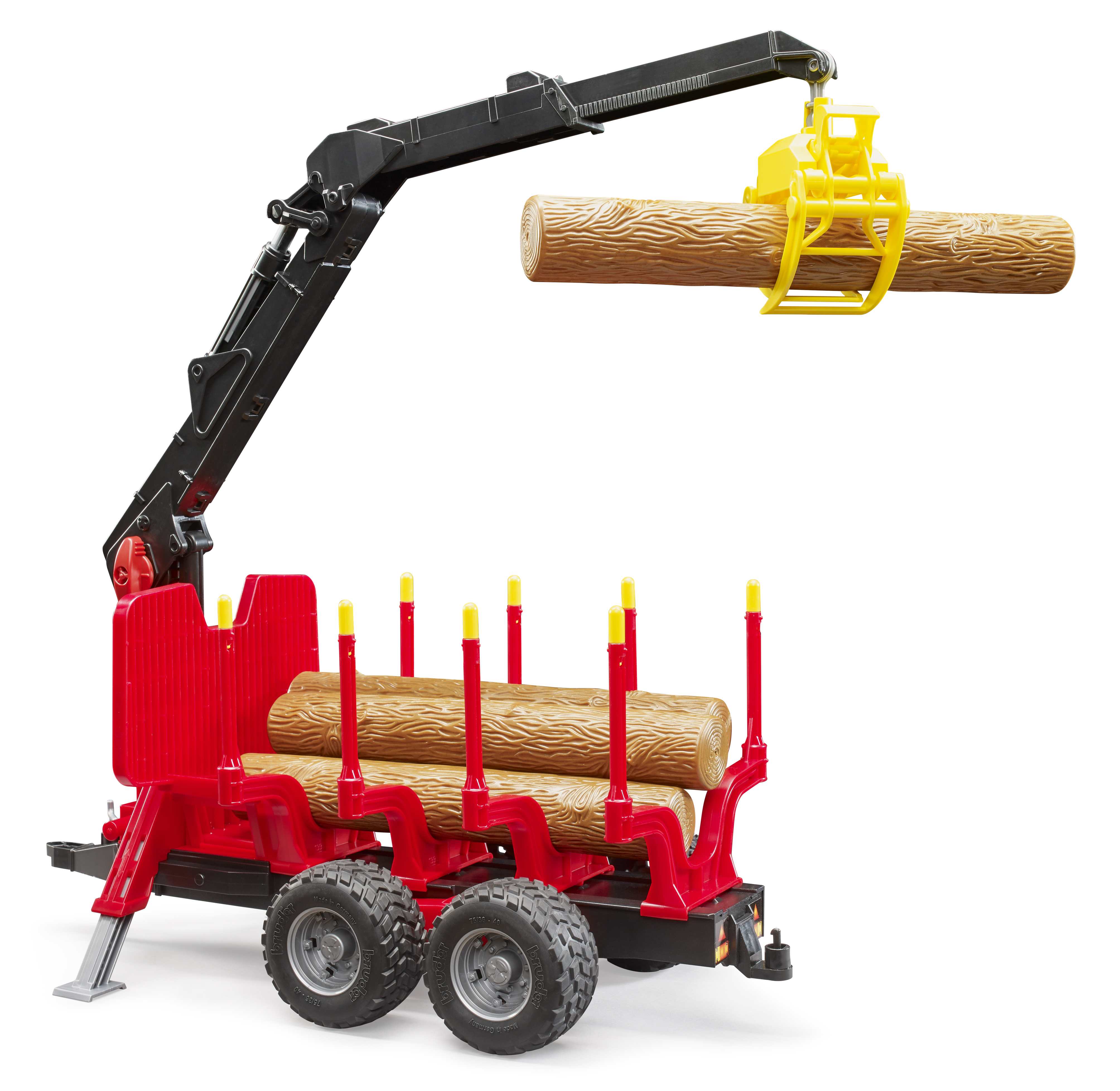 BRUDER 02252 - Rückeanhänger mit Ladekran, 4 Baumstämmen und Holzgreifer - Bild 3 BRUDER 02252 - Rückeanhänger mit Ladekran, 4 Baumstämmen und Holzgreifer - Bild 3