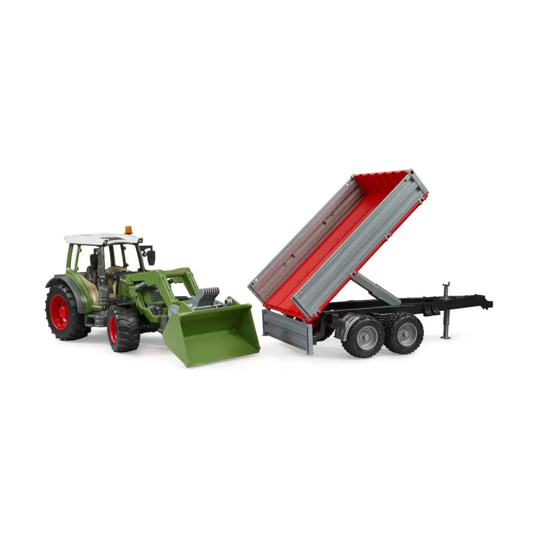Bruder 02182 Fendt Vario 211 mit Frontlader und Bordwandanhänger