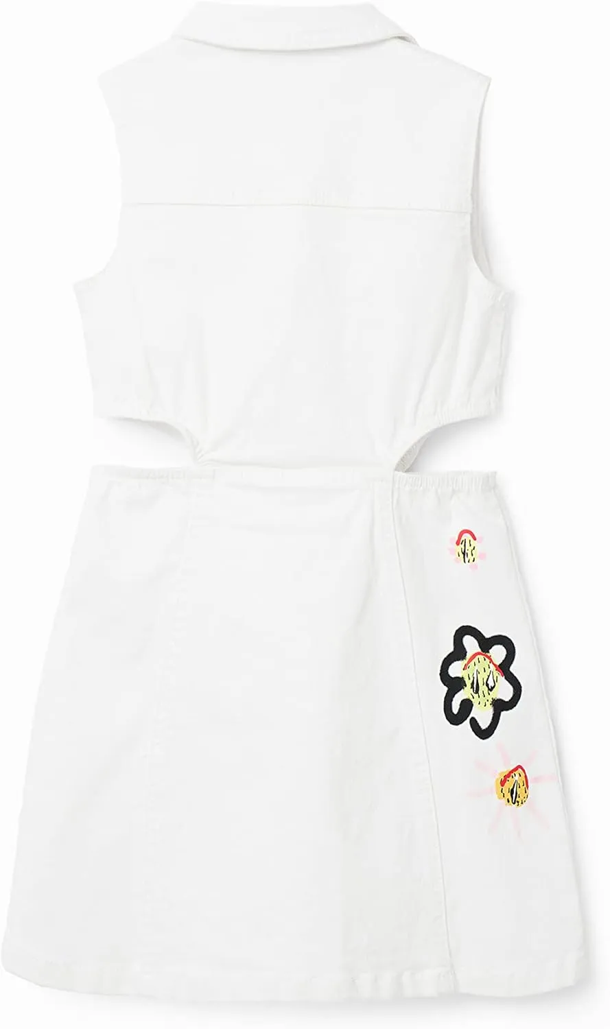 Desigual Mädchen Kleid - Ärmelloses Kleid mit Stickerei und Cut-Outs 23SGVD021000 Desigual Mädchen Kleid - Ärmelloses Kleid mit Stickerei und Cut-Outs 23SGVD021000