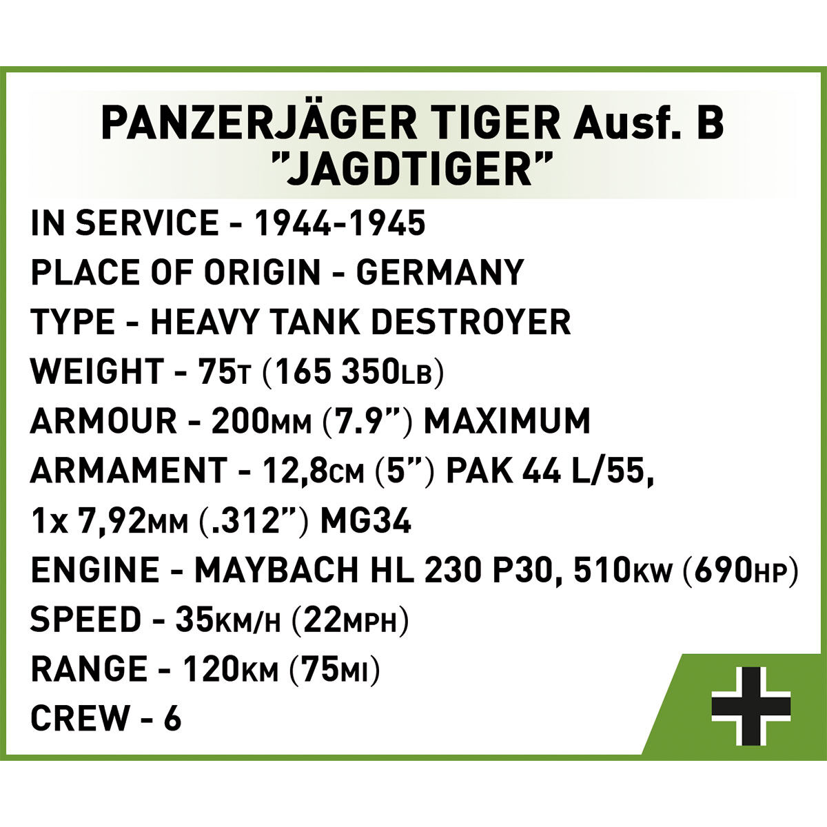 COBI 2733 - Panzerjäger TIGER AUSF. B Jagdtiger - Bild 11 COBI 2733 - Panzerjäger TIGER AUSF. B Jagdtiger - Bild 11
