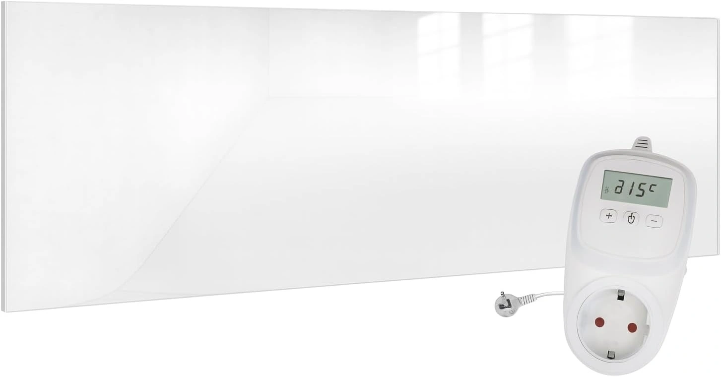 VIESTA® H700GW Infrarotheizung Glas Wandheizung 700 W – Infrarot Heizpaneel aus Sicherheitsglas, Weiß VIESTA® H700GW Infrarotheizung Glas Wandheizung 700 W – Infrarot Heizpaneel aus Sicherheitsglas, Weiß