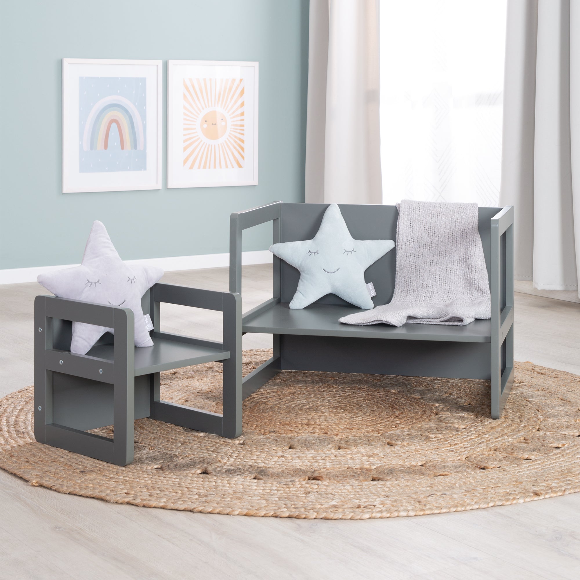 Roba 450004AN Kindersitzgruppe 3in1 anthrazit – Spielmöbel - Bild 2 Roba 450004AN Kindersitzgruppe 3in1 anthrazit – Spielmöbel - Produktbild 2