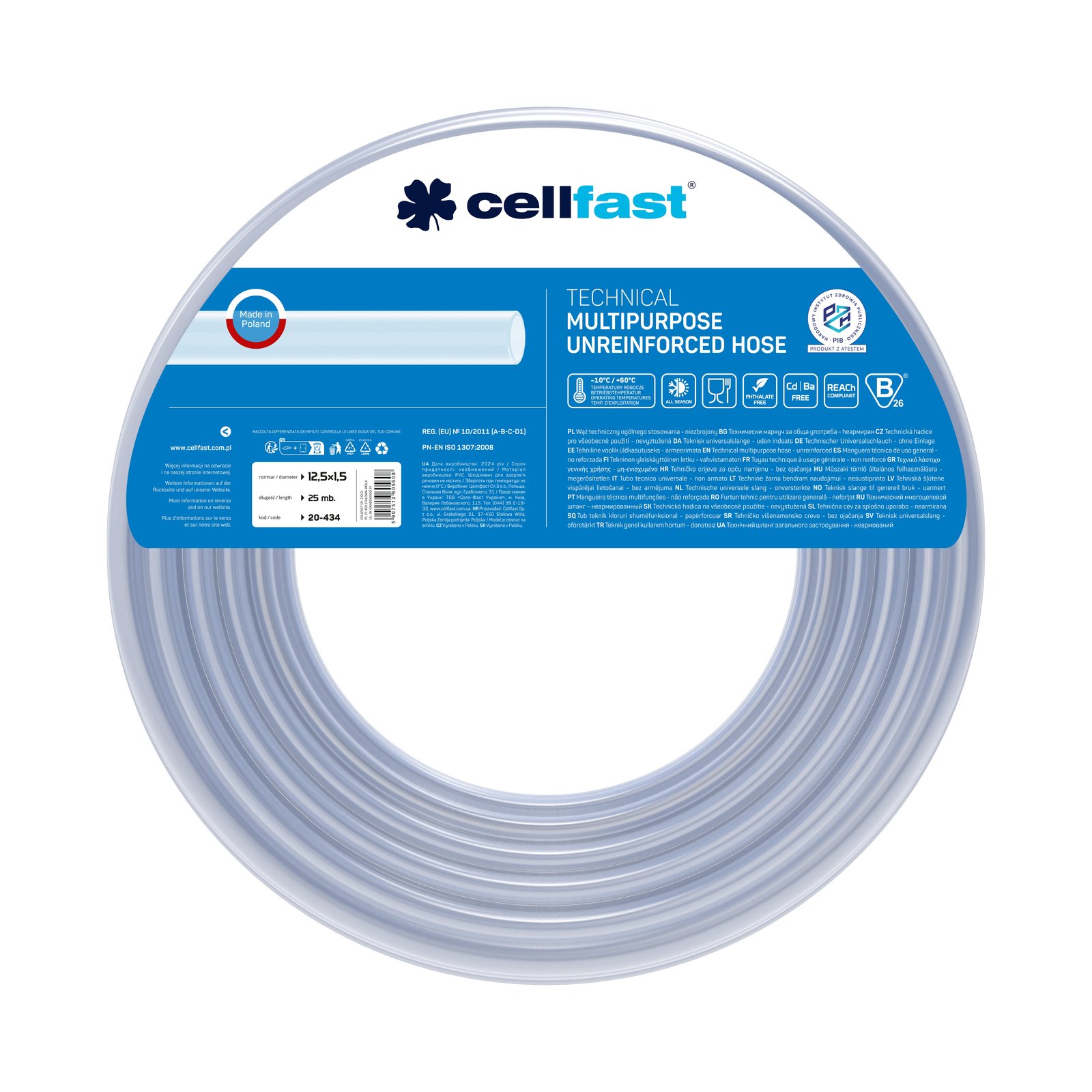 Cellfast Technischer Schlauch ohne Einlage 12,5 x 1,5 mm 25 m Cellfast Technischer Schlauch ohne Einlage 12,5 x 1,5 mm 25 m