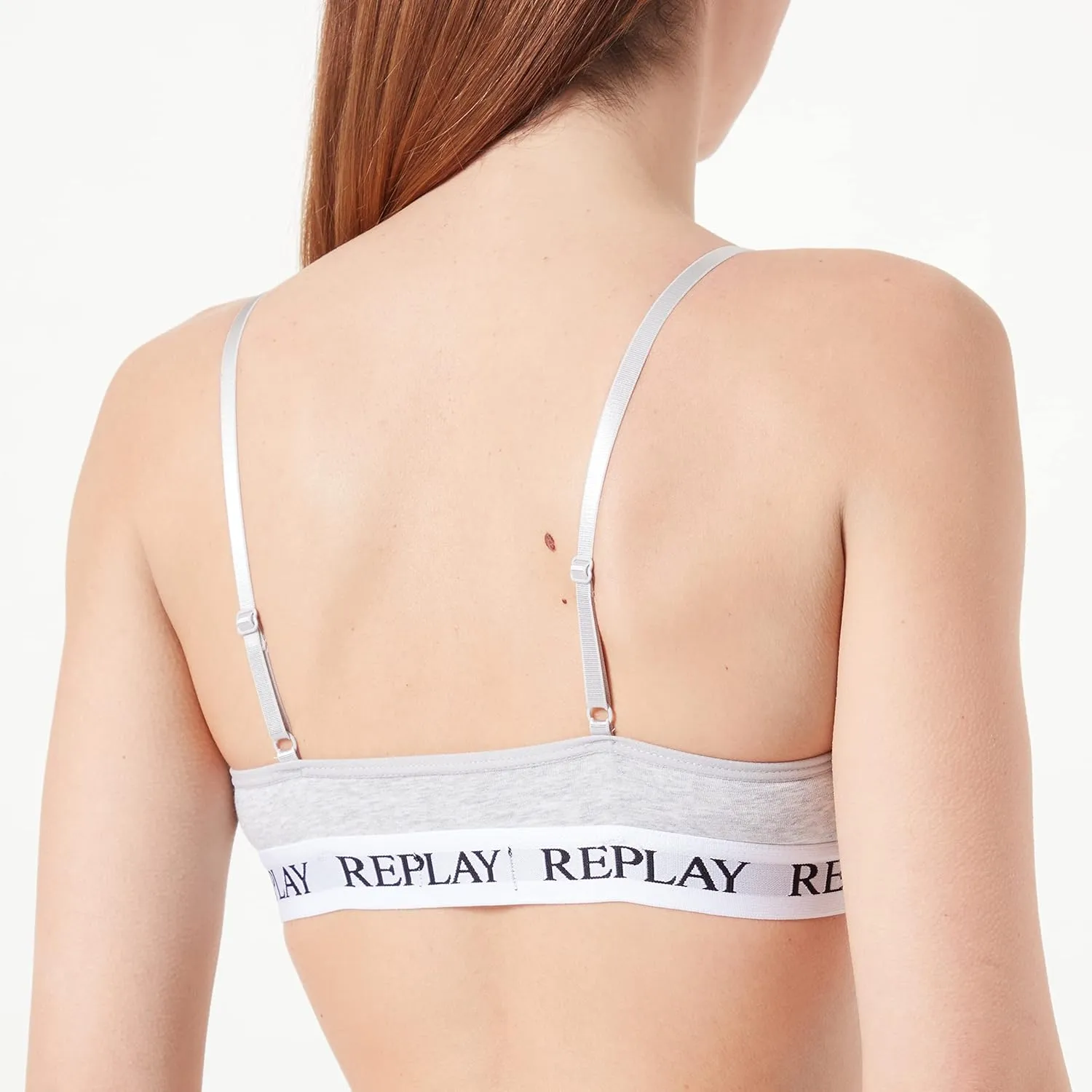 REPLAY Damen Bralette I101298GR - Grau, Casual Soft-BH aus Viskose-Baumwollmix GR. L REPLAY Damen Bralette I101298GR - Grau, Casual Soft-BH aus Viskose-Baumwollmix GR. L