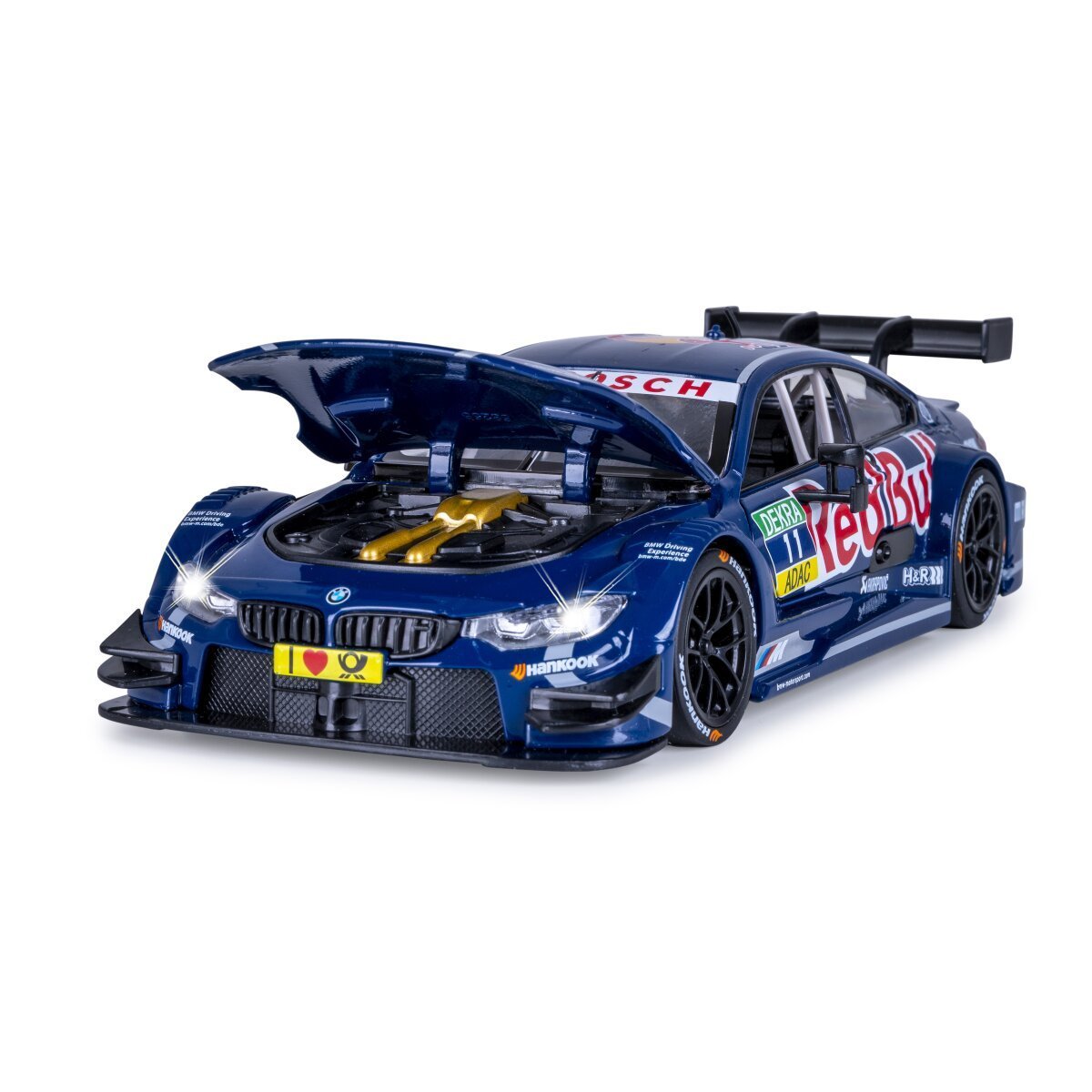 JAMARA BMW M4 DTM Diecast 1:24 blau inkl. Knopfzellen ab 3 Jahren